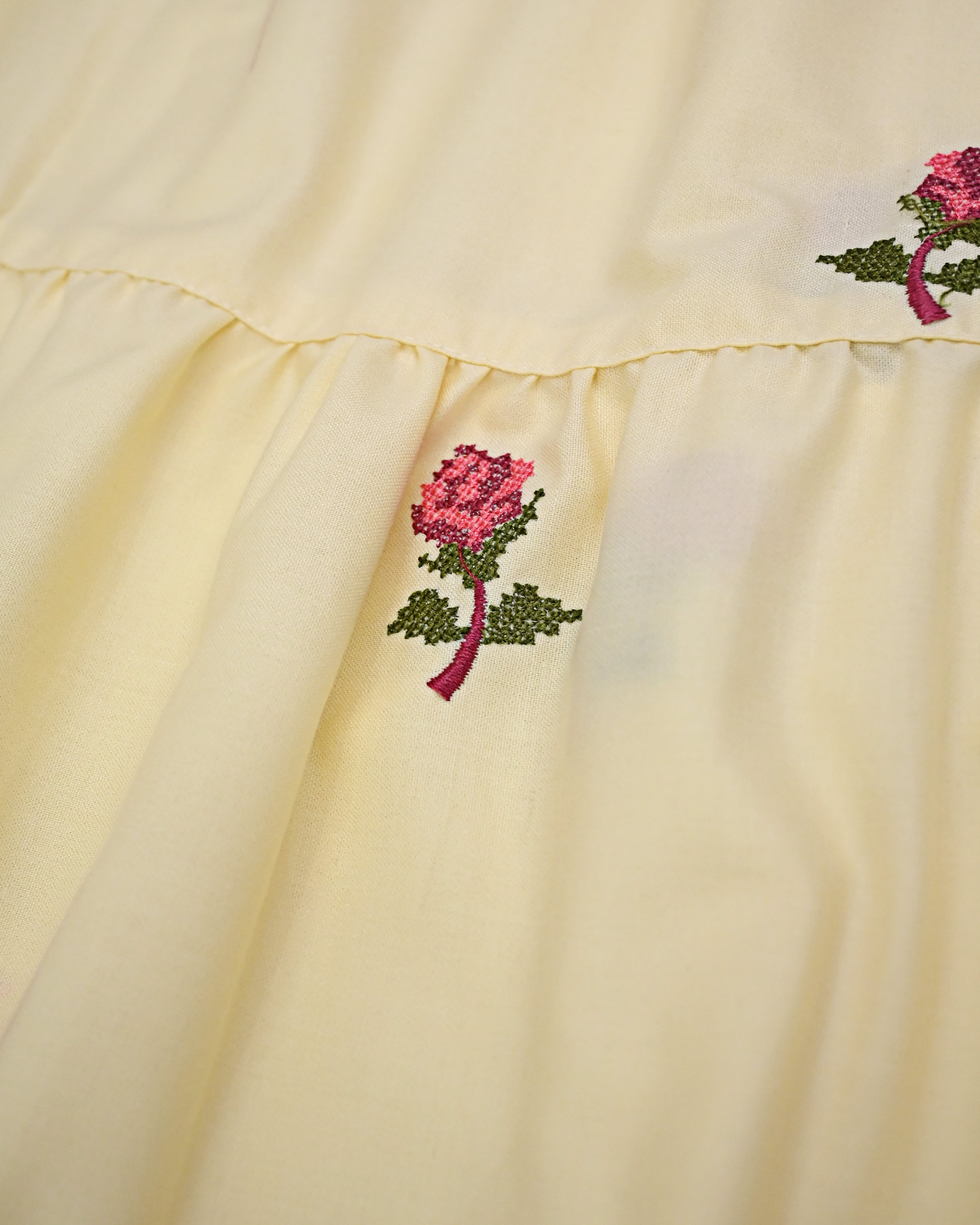 Light Yellow All Over Floral Booties Skirt Pattern Rida -1500/-