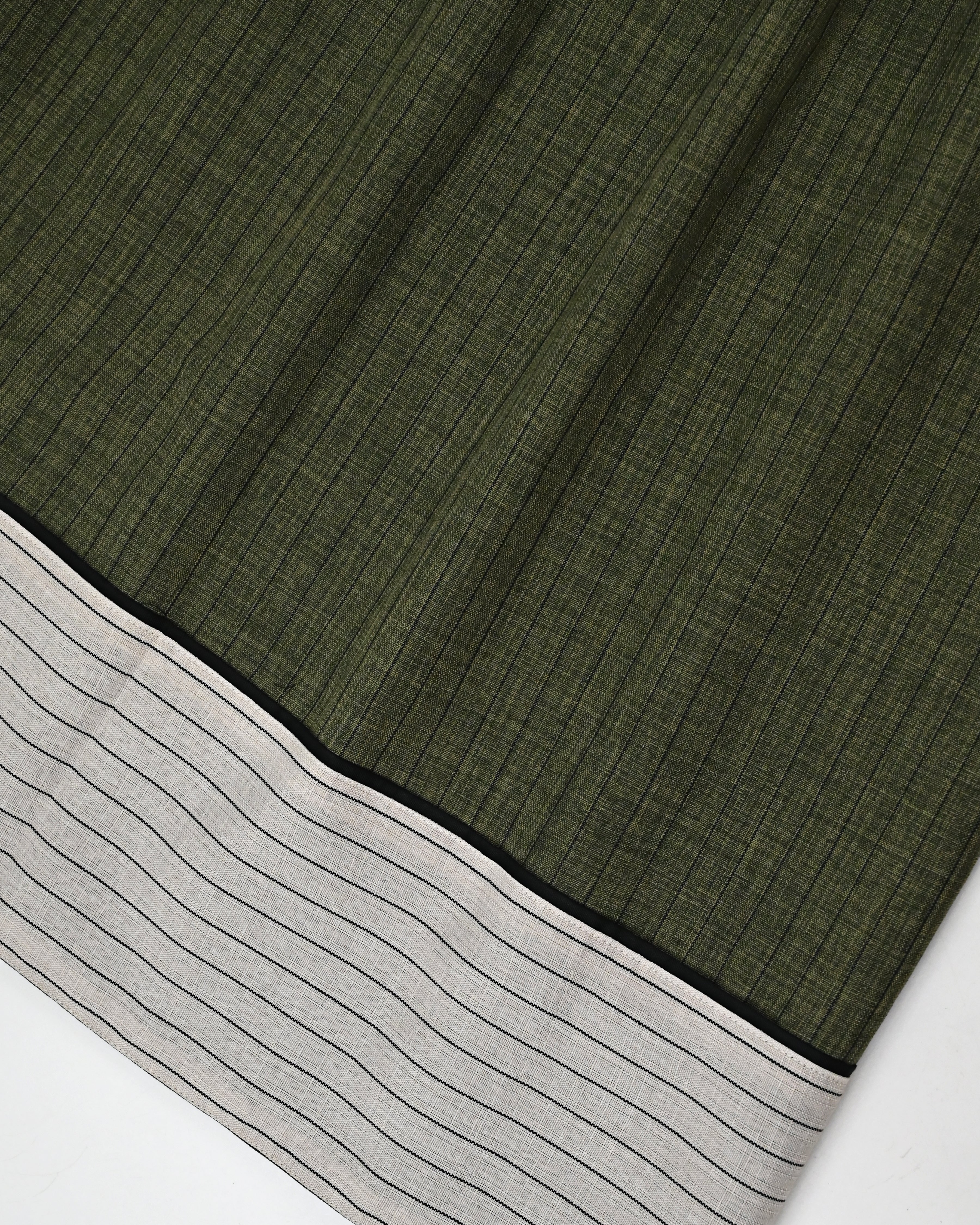 Dark Mehndi Green Stripes Rida With Smart Base Lining Panel-950/-