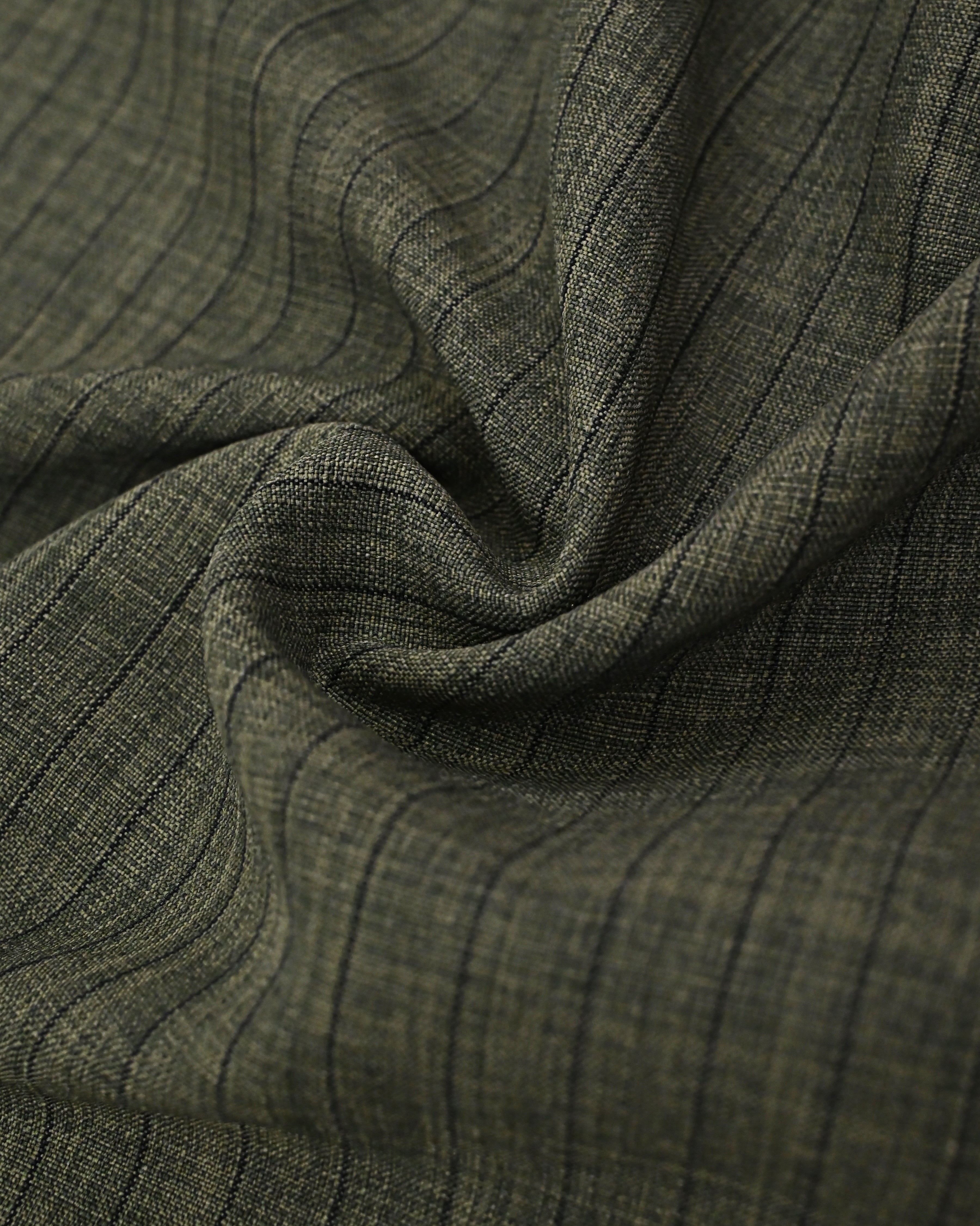 Dark Mehndi Green Stripes Rida With Smart Base Lining Panel-950/-