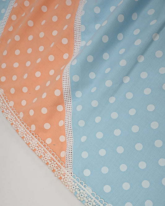Blue & Peach Dots Rida With Smart & Fancy Pattern