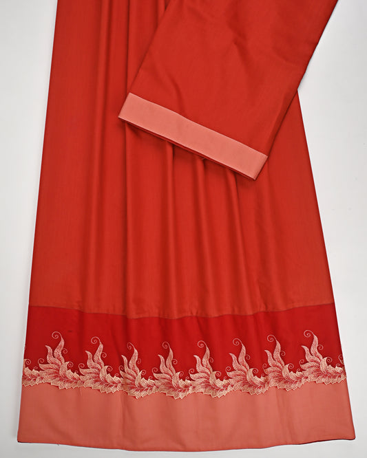Red Rida With Smart Floral Lace & Panel