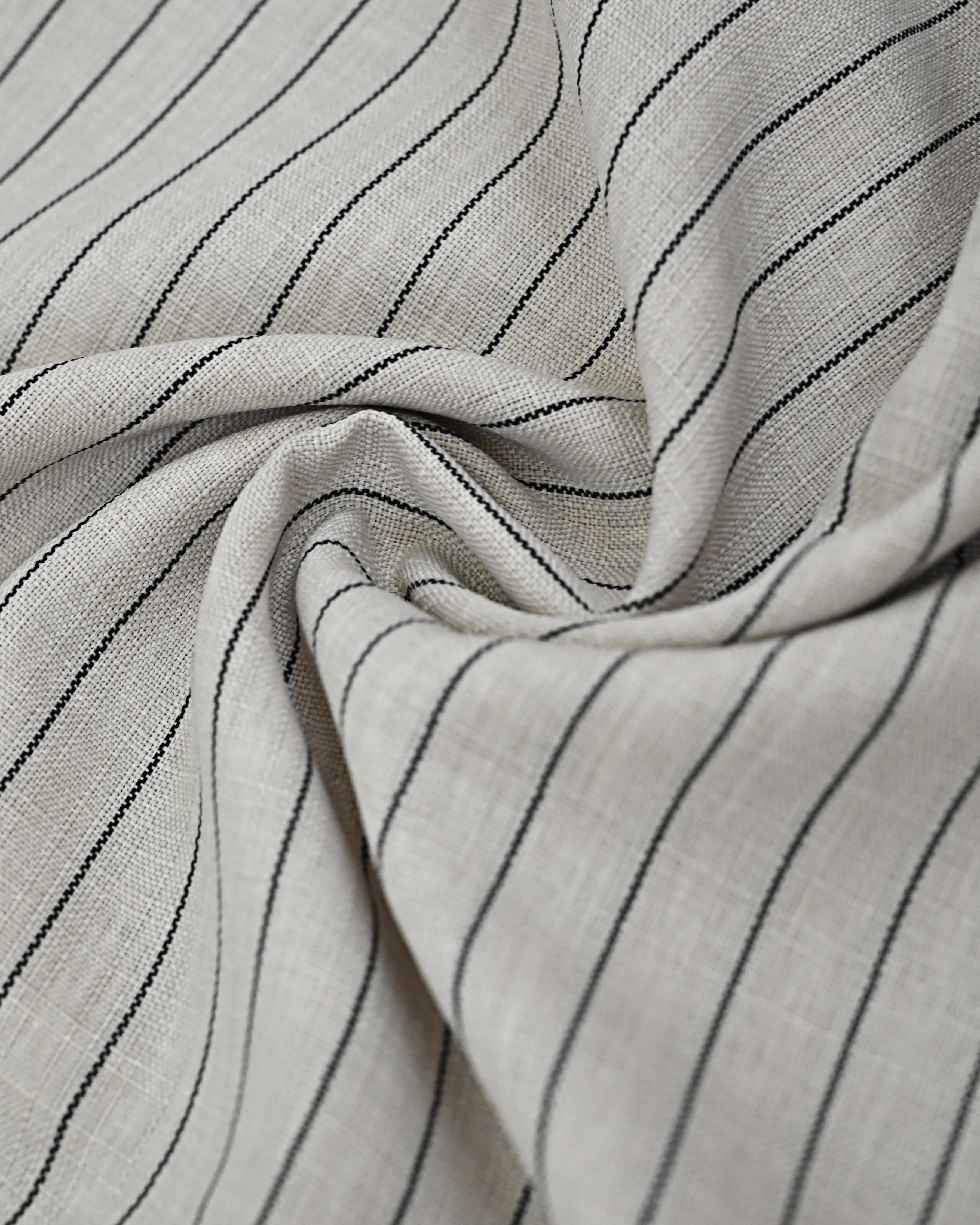 Oatmeal Base Charcoal Stripes Rida With Plain Dark Panel & Black Lace