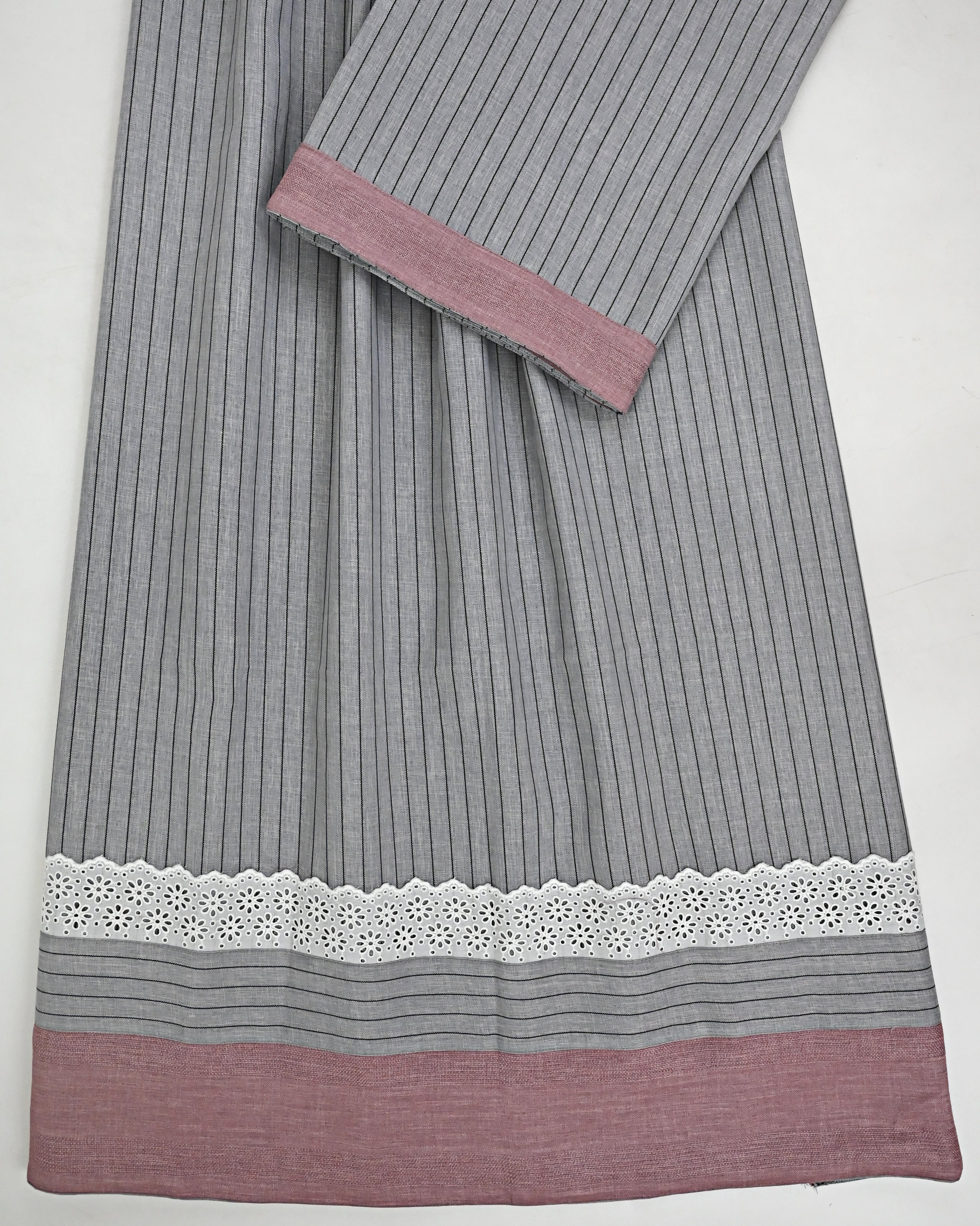 Heather Grey Black Stripes Rida With Smart Lace & Rose Gold Panel