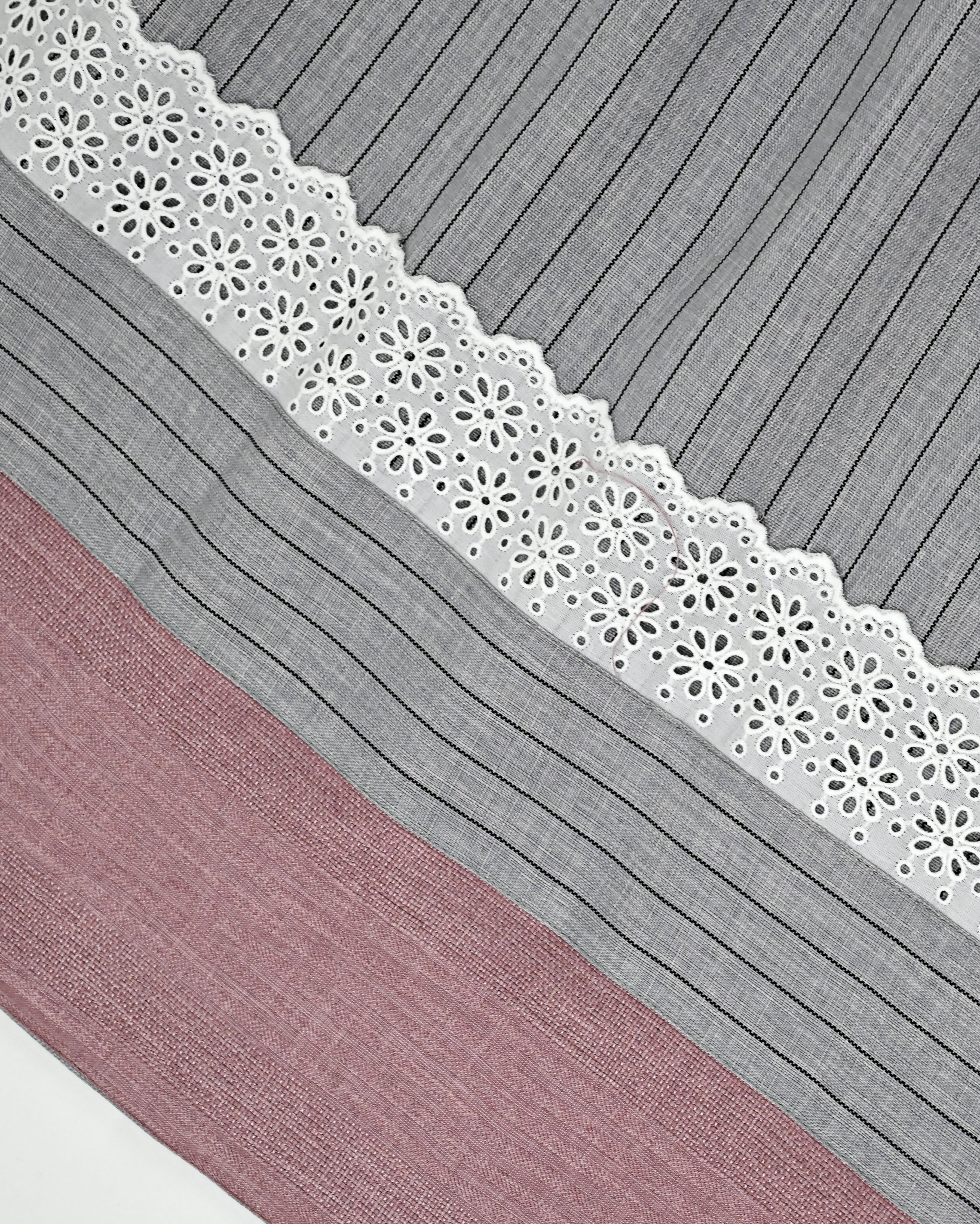 Heather Grey Black Stripes Rida With Smart Lace & Rose Gold Panel