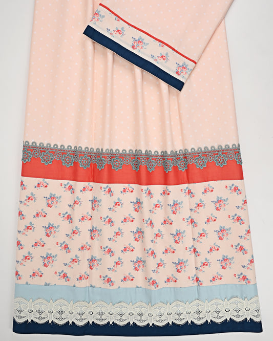 Peach White Dots Rida With Smart Floral Panel & Smart Lacing