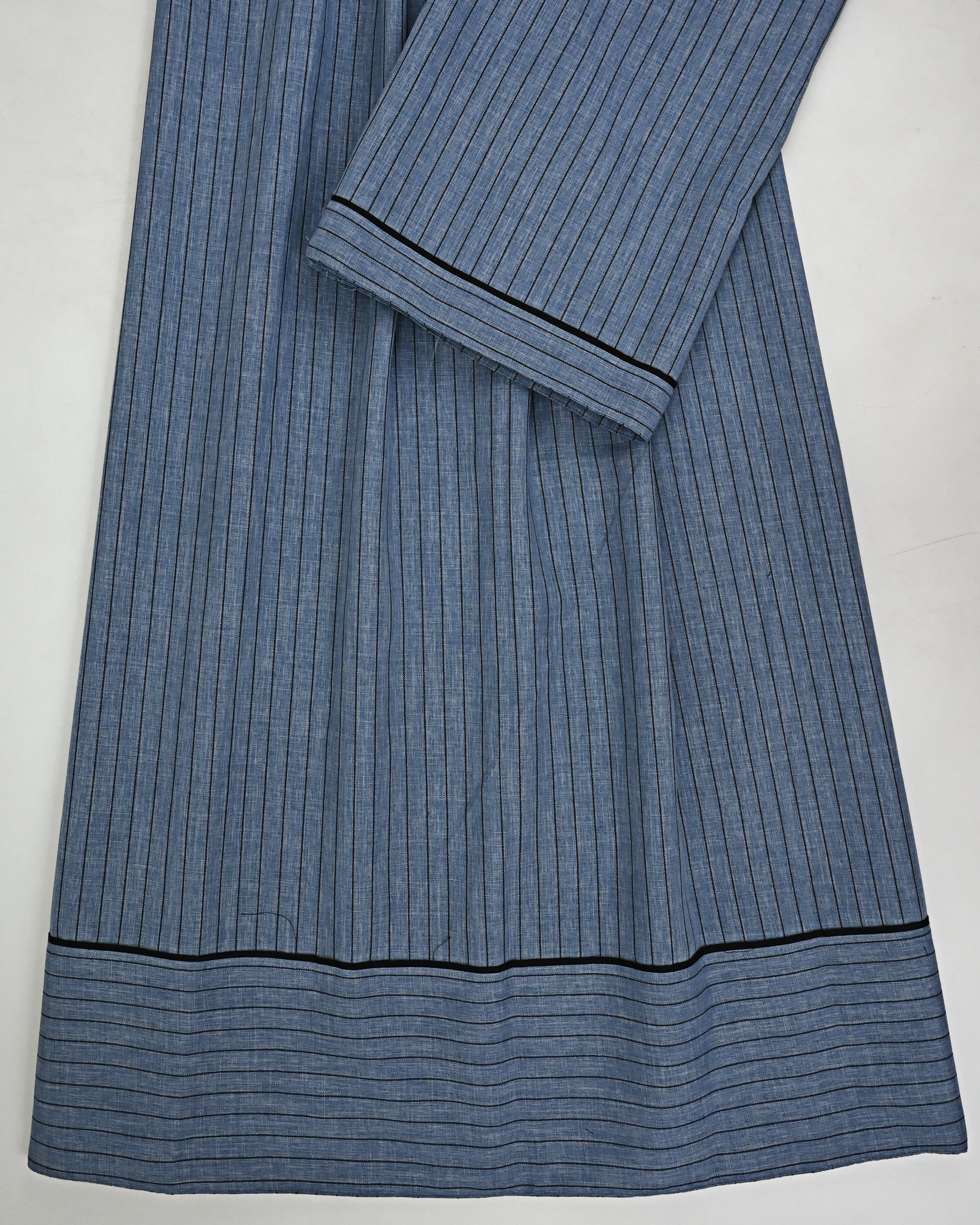Denim Blue Black Lining Ohbat Rida With Black Pipin