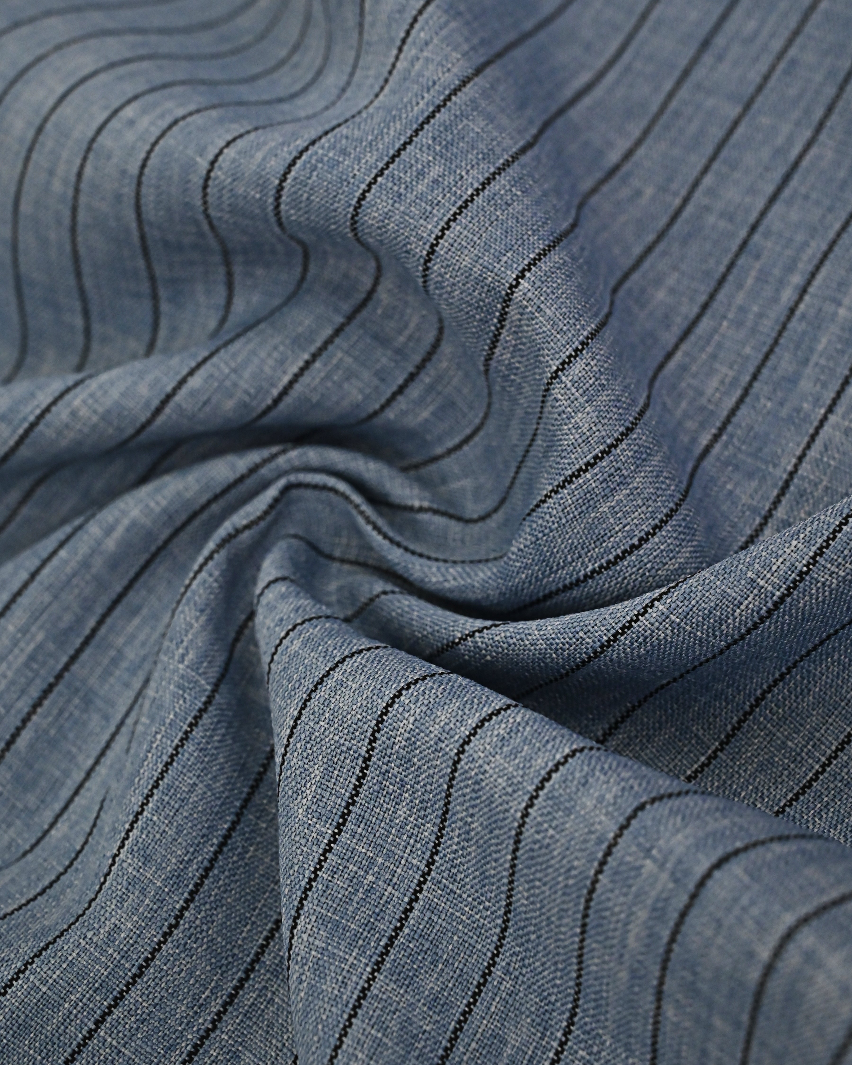 Denim Blue Black Lining Ohbat Rida With Black Pipin