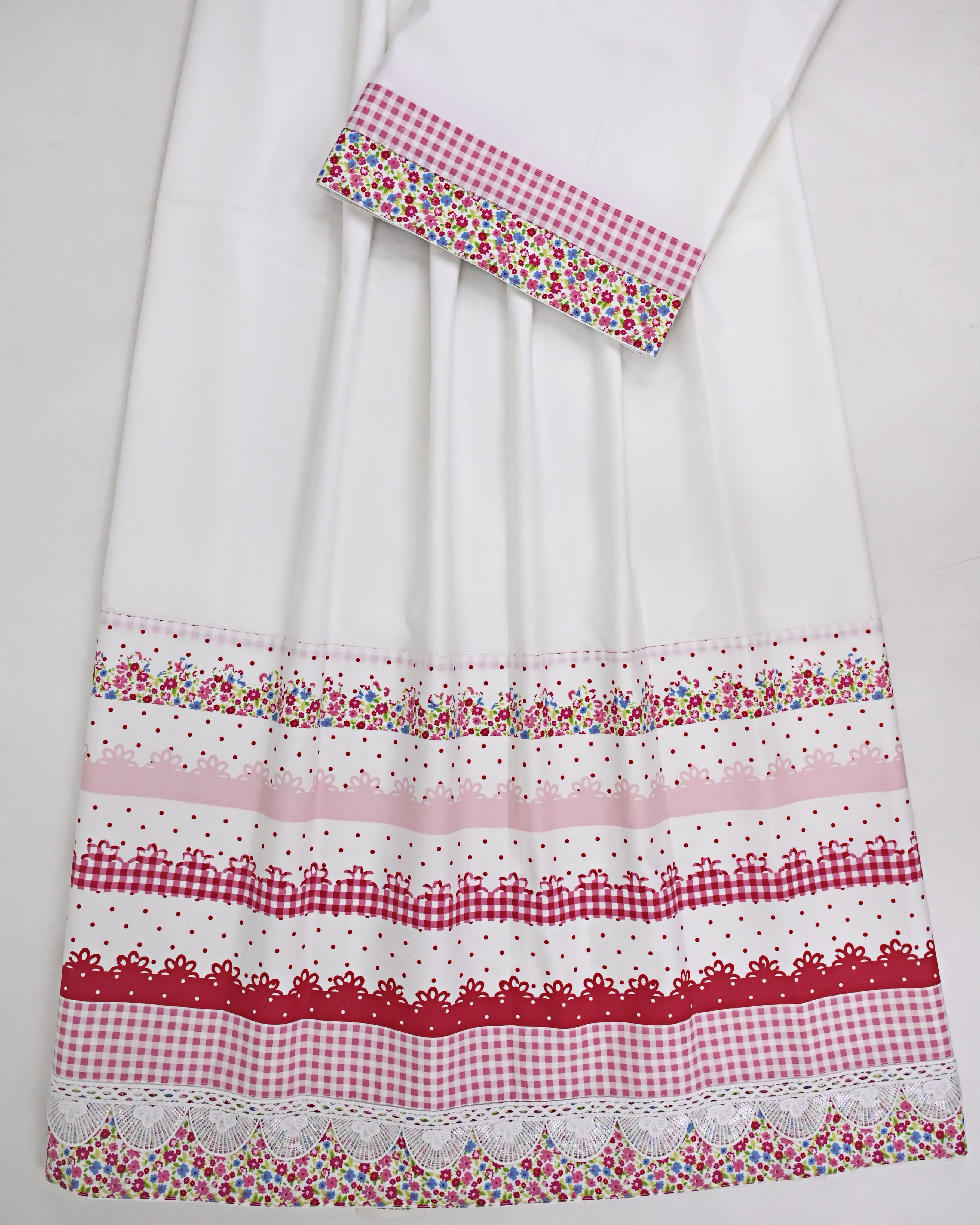 Eggshell Color Rida With Smart Digital Print Panel & Smart Shining Lace