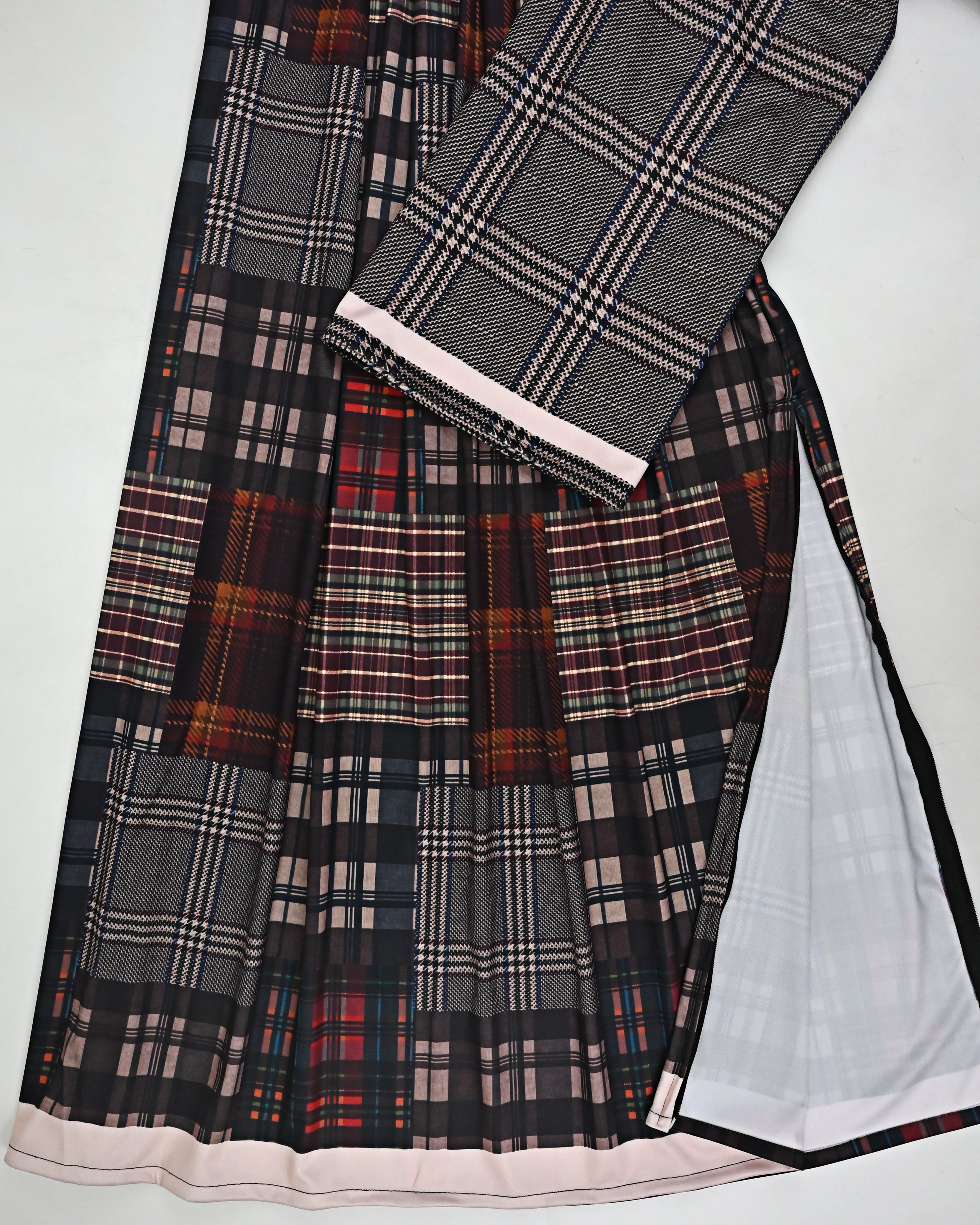 Smart Checks Print Swim Wear Rida With Smart Checks Pardi