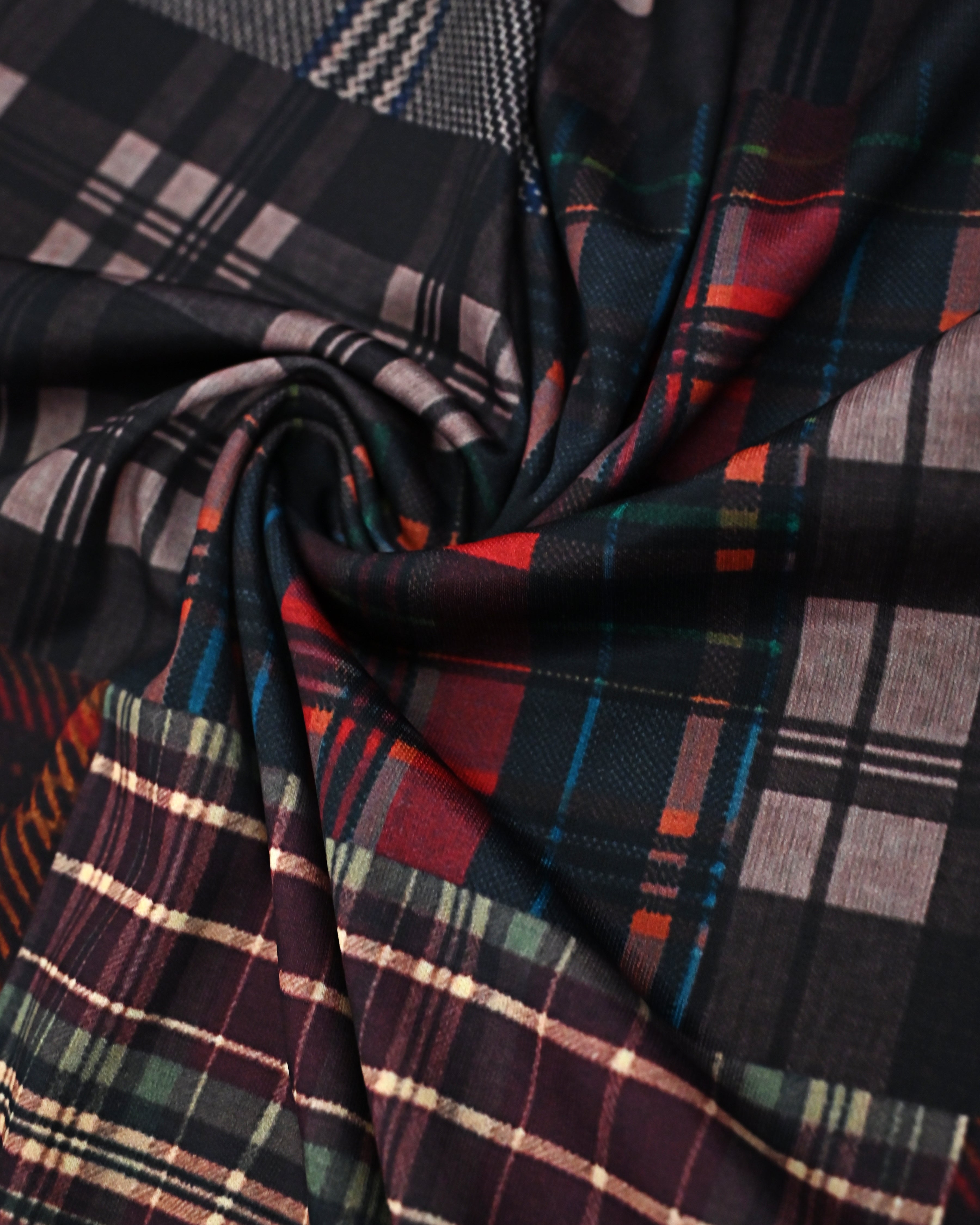 Smart Checks Print Swim Wear Rida With Smart Checks Pardi
