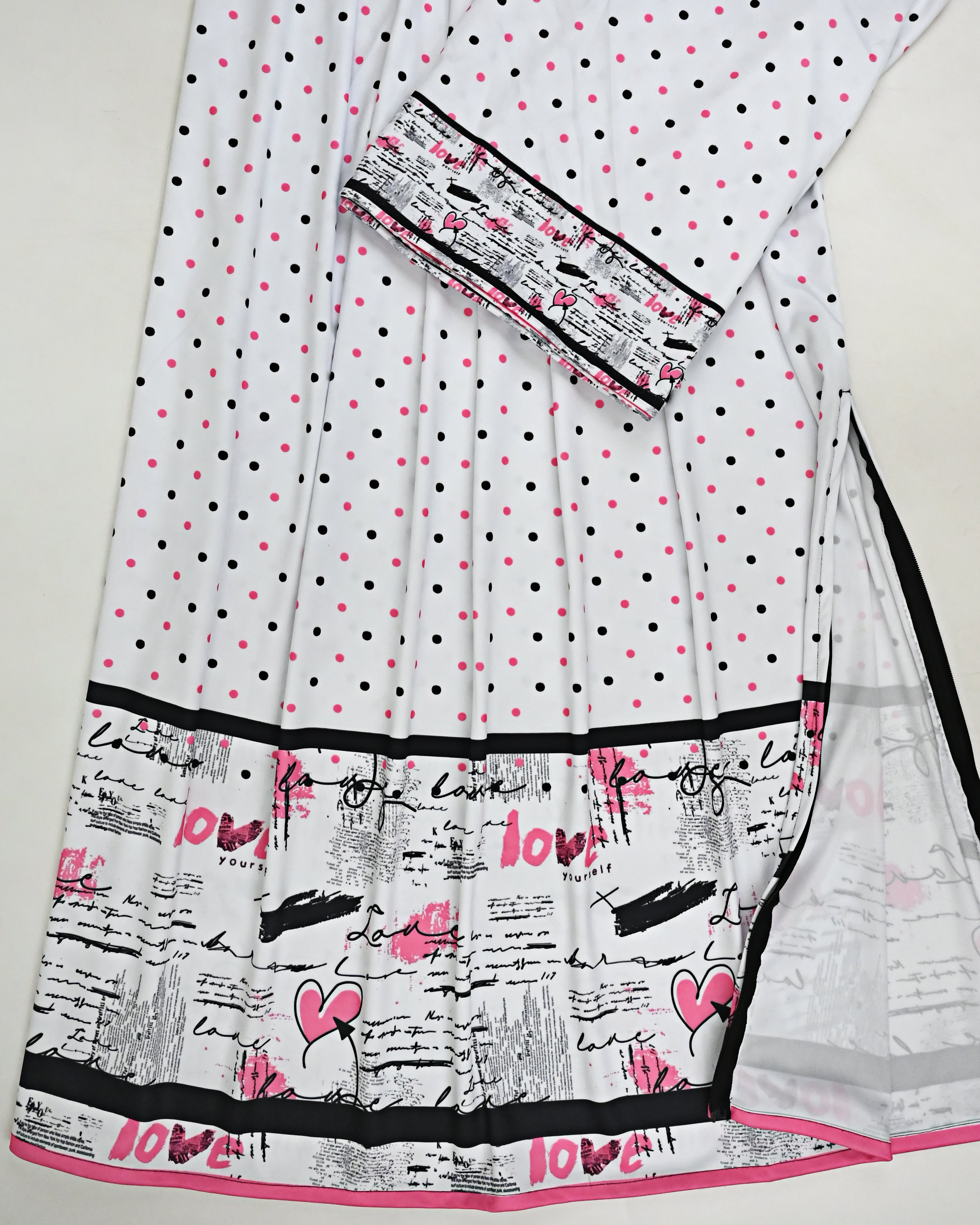 White Based Multi Dots Swim Wear Rida With Smart Printed Panel