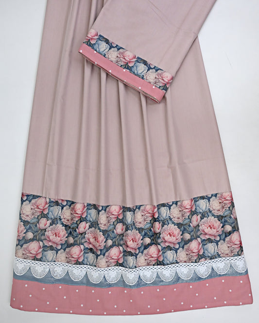 Dusty Pink Rida With Floral Print Panel & Smart Lacing