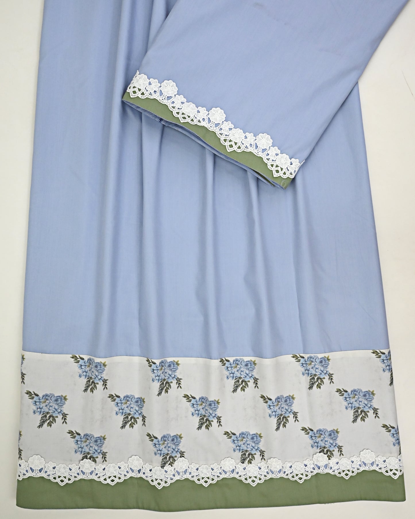 Ice Blue Rida With Smart Floral Print Panel & Lite Lacing