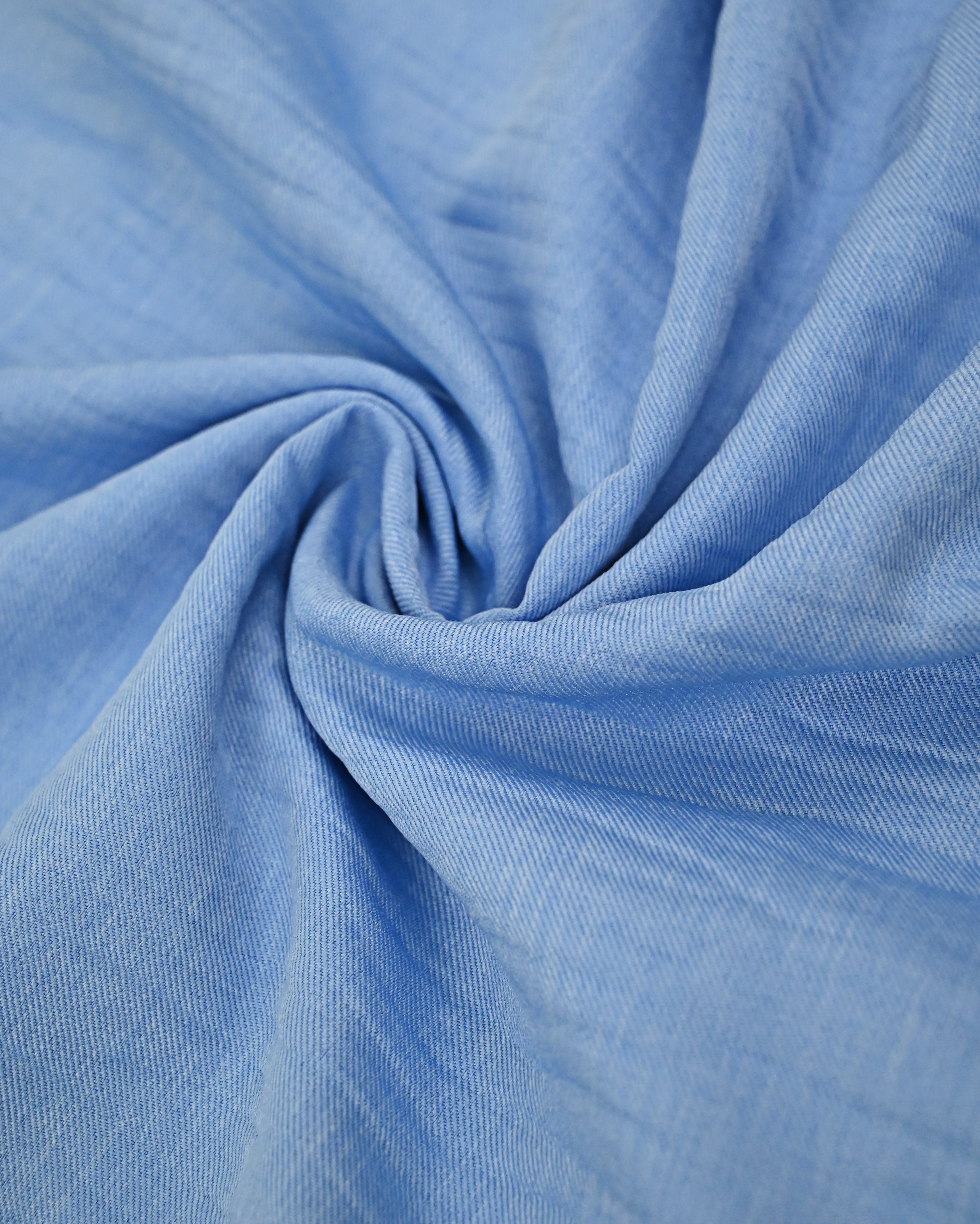 Light Denim Blue Rida With Smart Plain Panel & Floral Design Lace