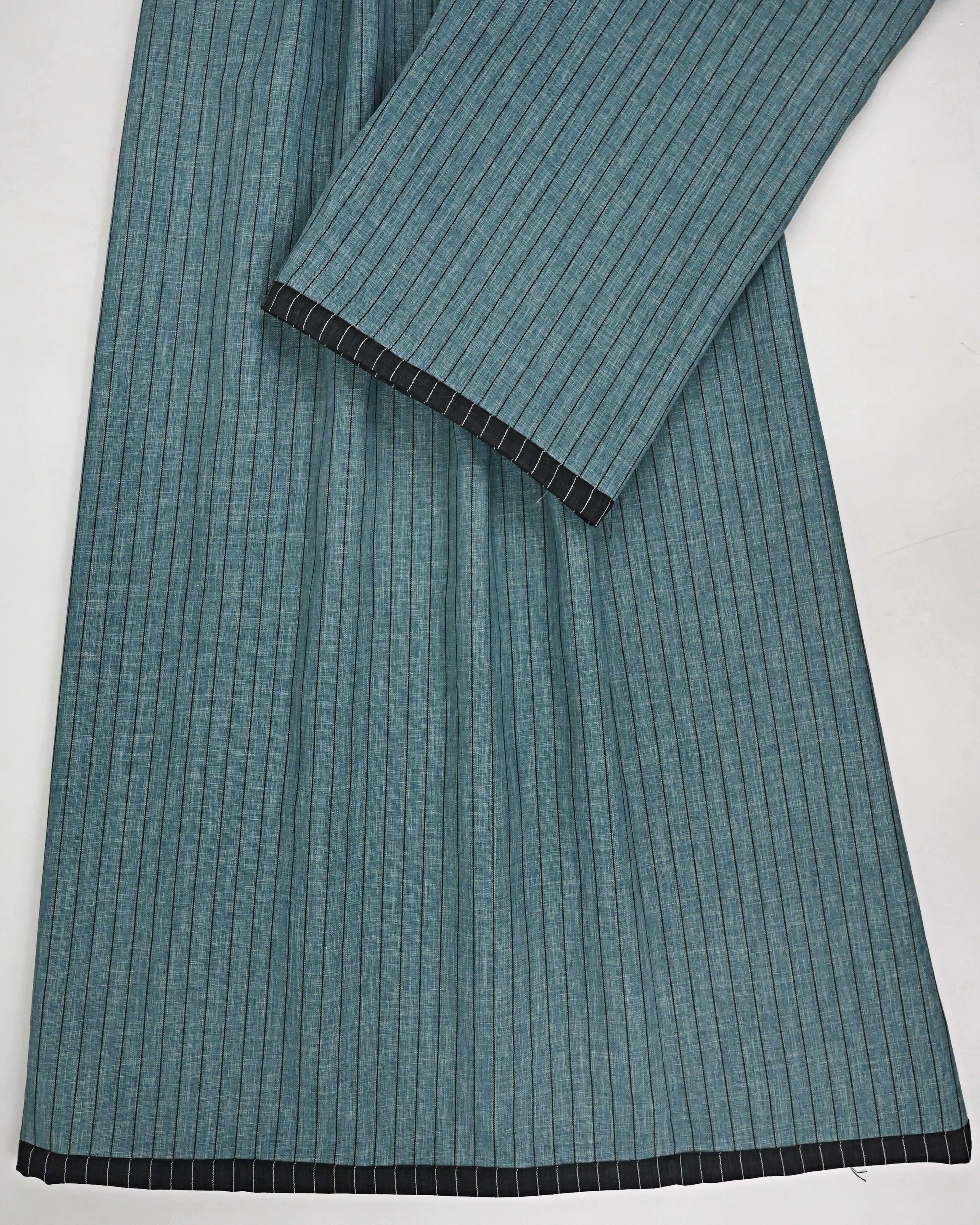 English Green Black Lining Ohbat Rida With Small Single Patti