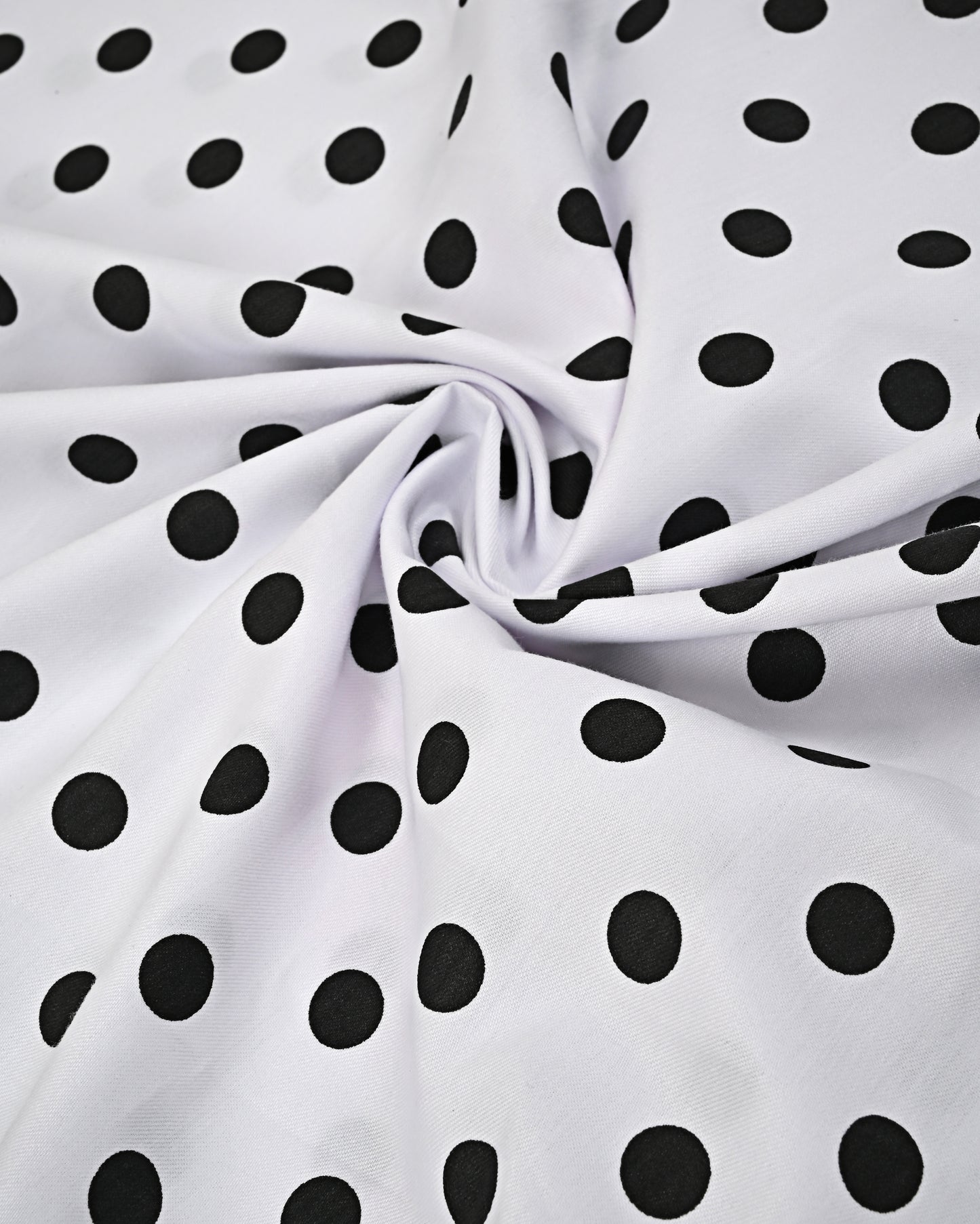 White Base Black Dots With Smart Floral Lace & Plain Panel