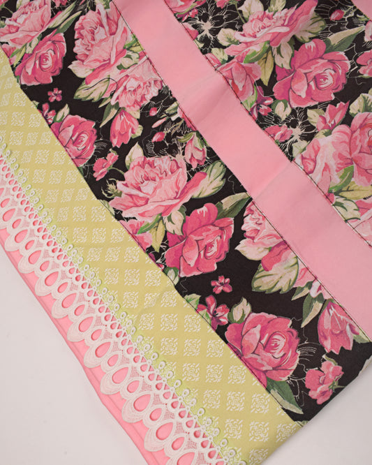 Baby Pink Rida With Floral Belt Pattern & Smart Look