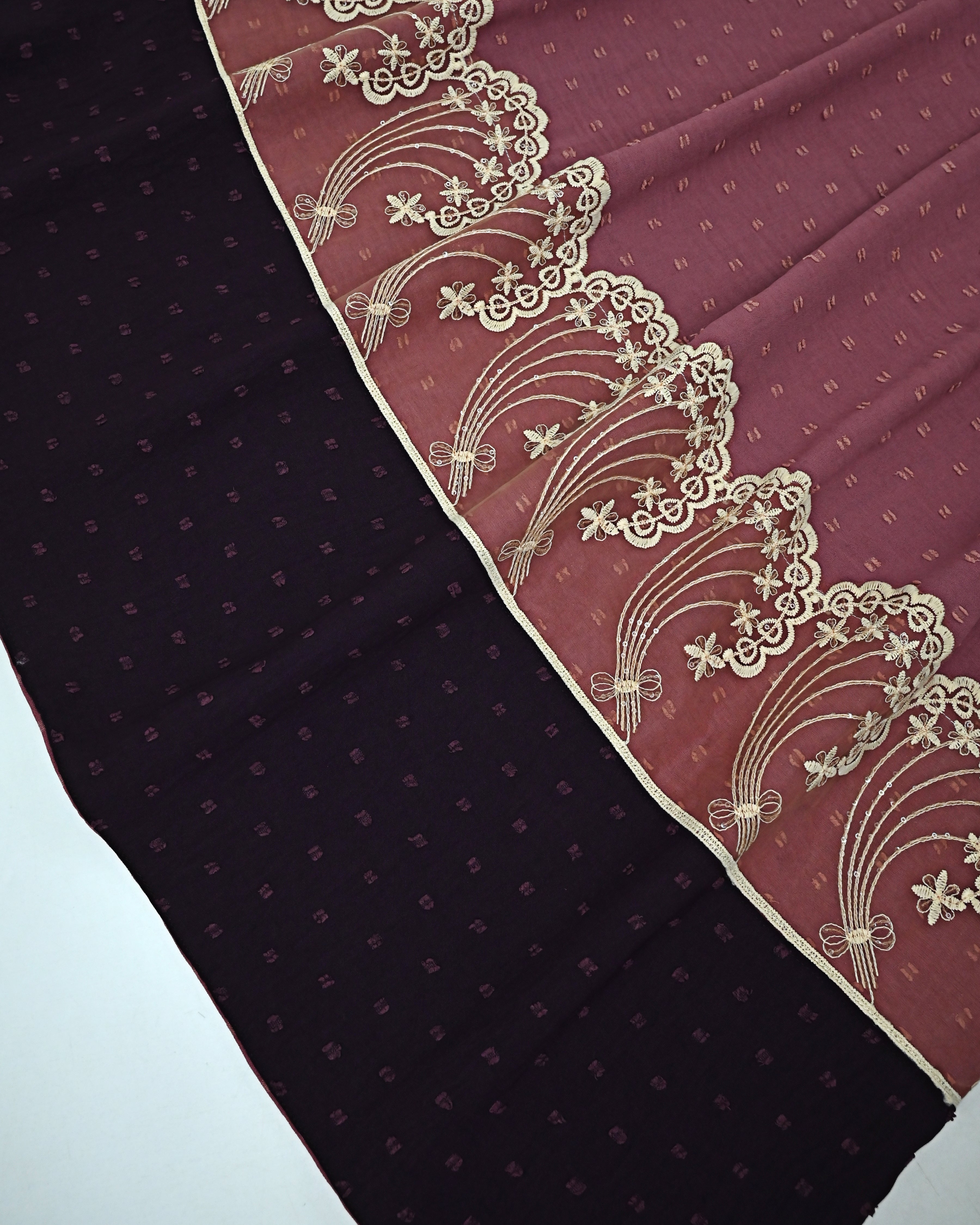 Dusty Rose Raffle Rida With Smart Lace & Smart Dark Raffle Panel
