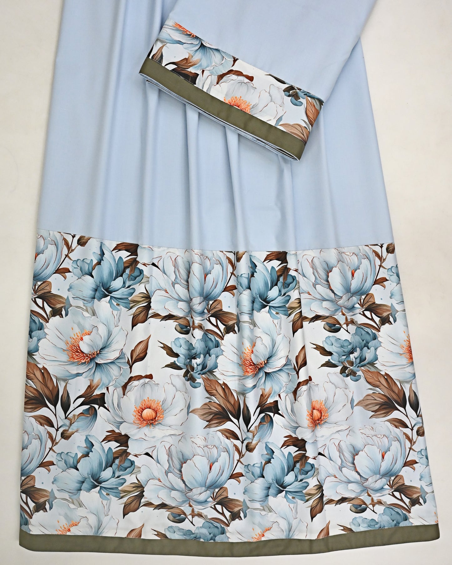 Light Aqua Blue Rida Smart Floral Imported Panel