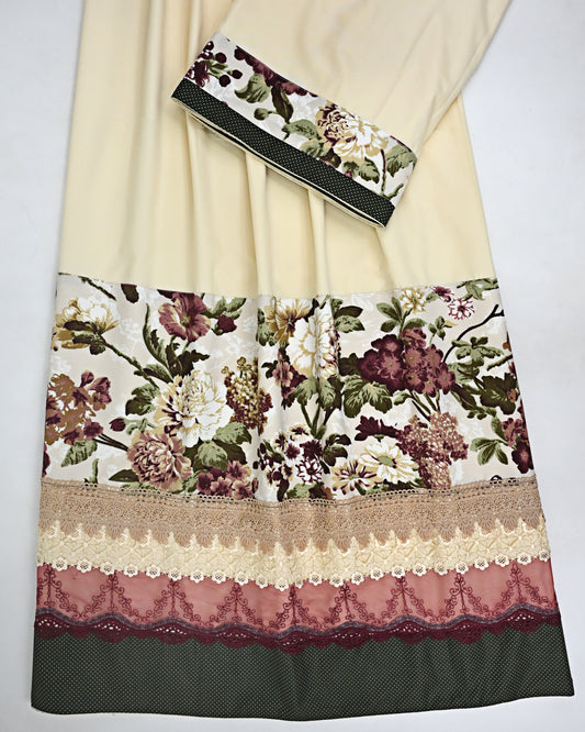 Cream Rida With Smart Dark Floral Imported Panel & Smart Lacing