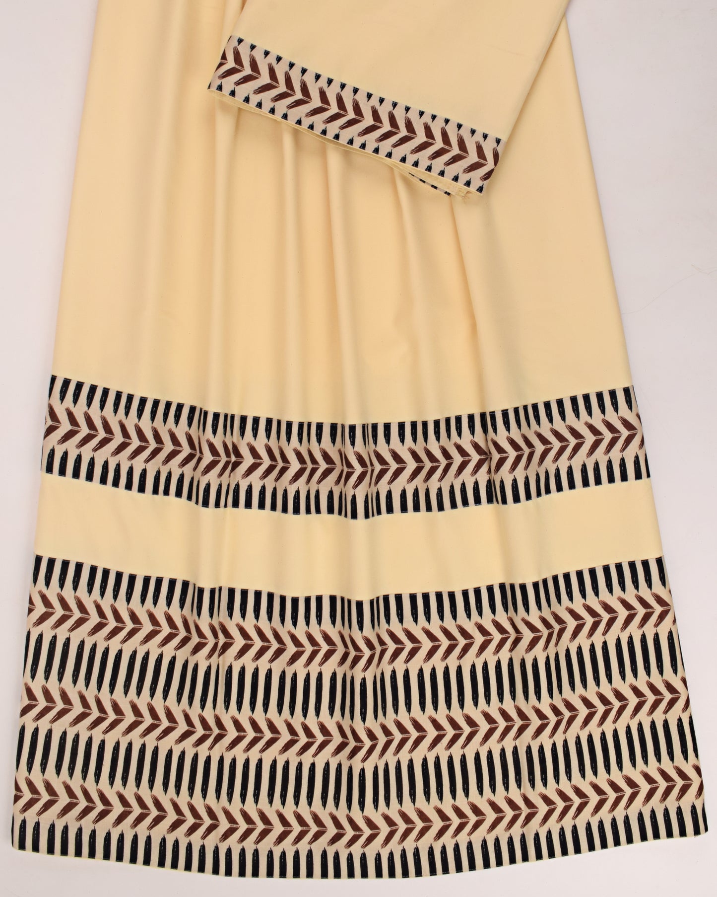 Beige Ohbat Rida With Smart Printed Panel