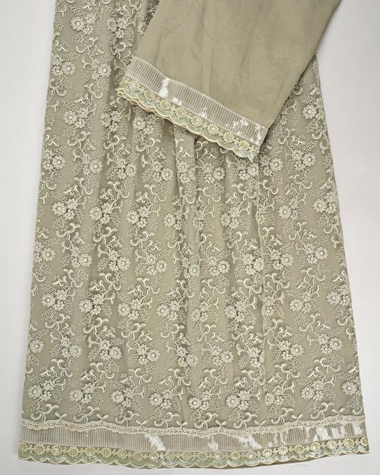 Smart & Heavy Look Net Piece Rida With Mix Match Pardi