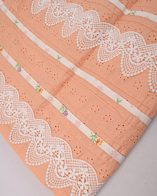 Peach Hakoba Rida With Smart Panel & Pintex Pattern