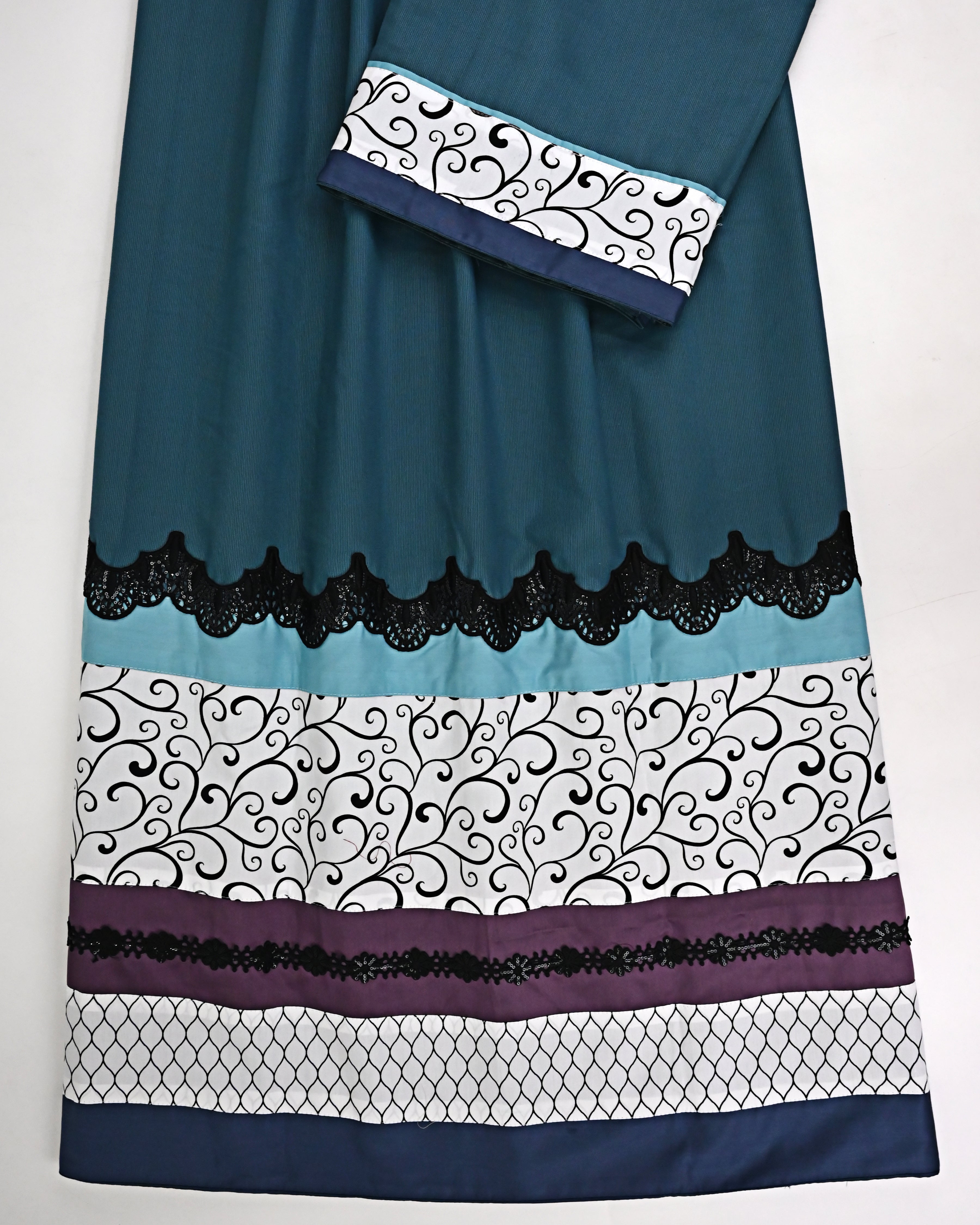 Ocean Blue Rida With Smart Lace & Smart Printed Panel-1950/-