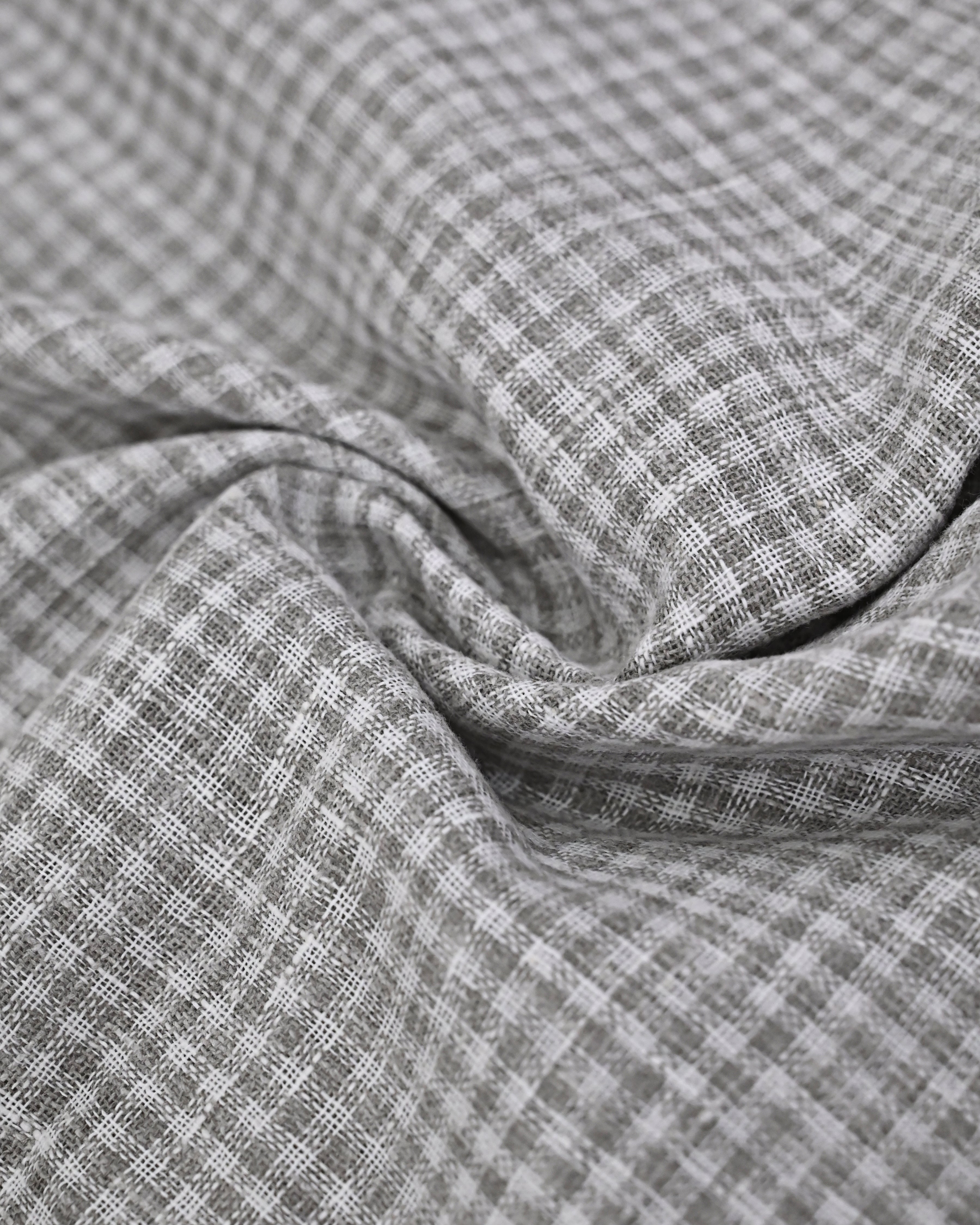 Greyish Brown White Checks Rida With Smart Floral Applique Work & Smart Panel-3600/-