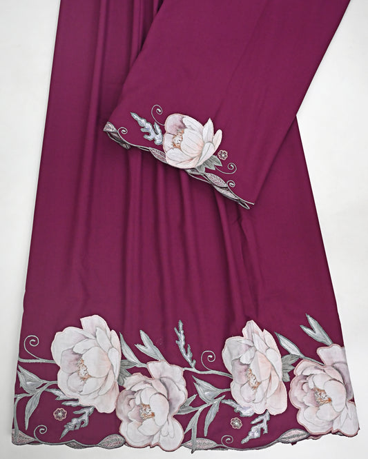 Mulberry Rida With Smart Floral Applique & Smart Embroidery Cut Work