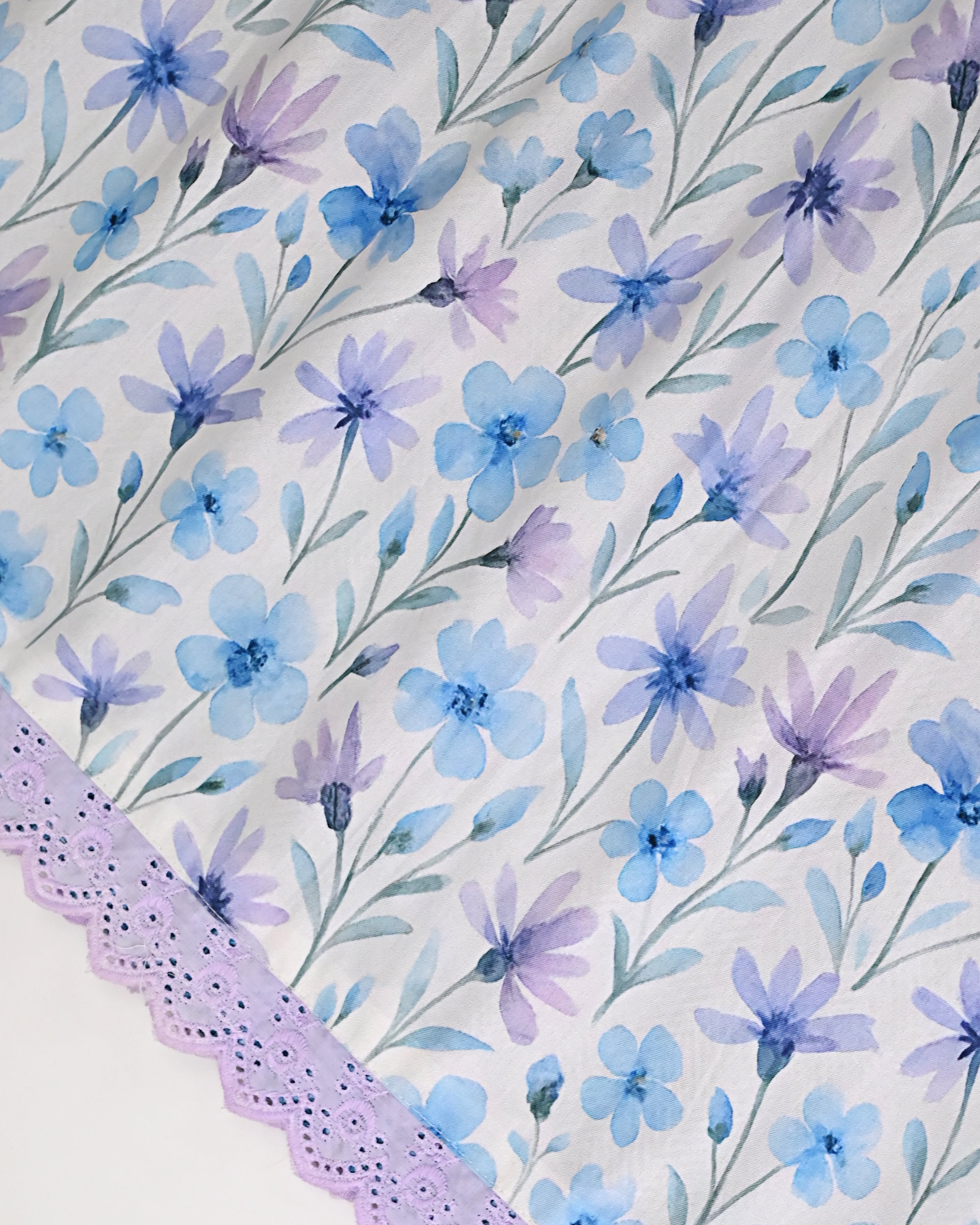 Denim Blue Rida With Smart Floral Print High Panel With Coding & Smart Lace-2150/-