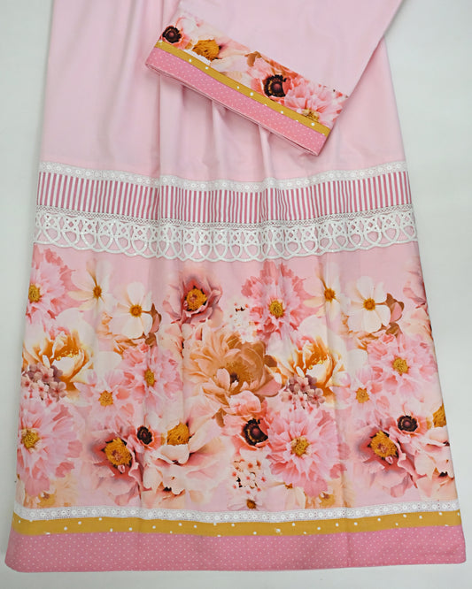 Baby Pink Rida With Smart Floral Imported Panel & Smart Lacing