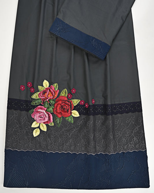 Dark Grey Rida With Smart Dark Lacing & Smart Floral Patch