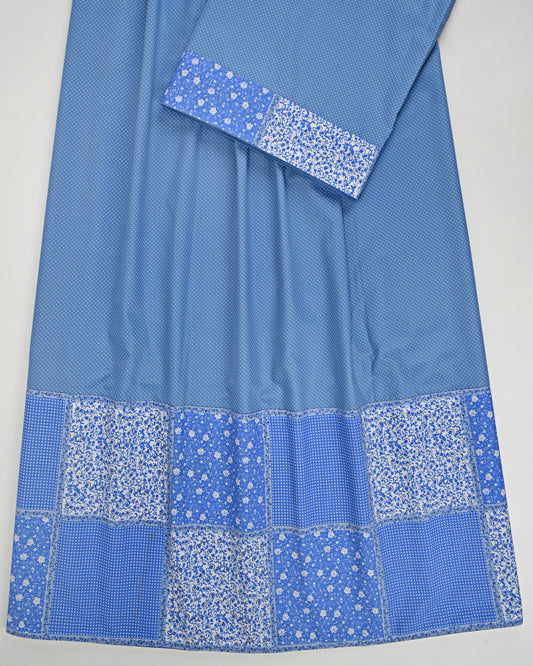 Denim Blue Dots Rida With Smart Fancy Box Pattern