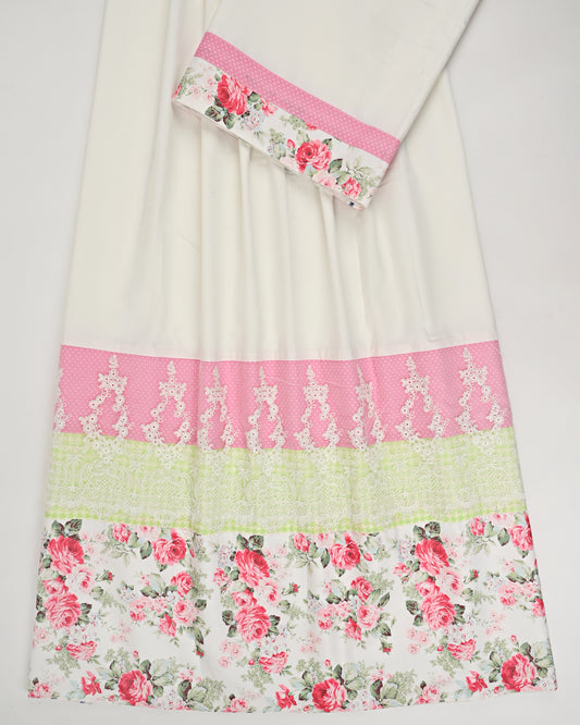 White Rida With Smart Floral Panel & Smart White Lace