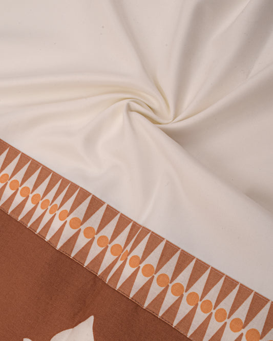 Off White Rida With Smart Floral Design Panel