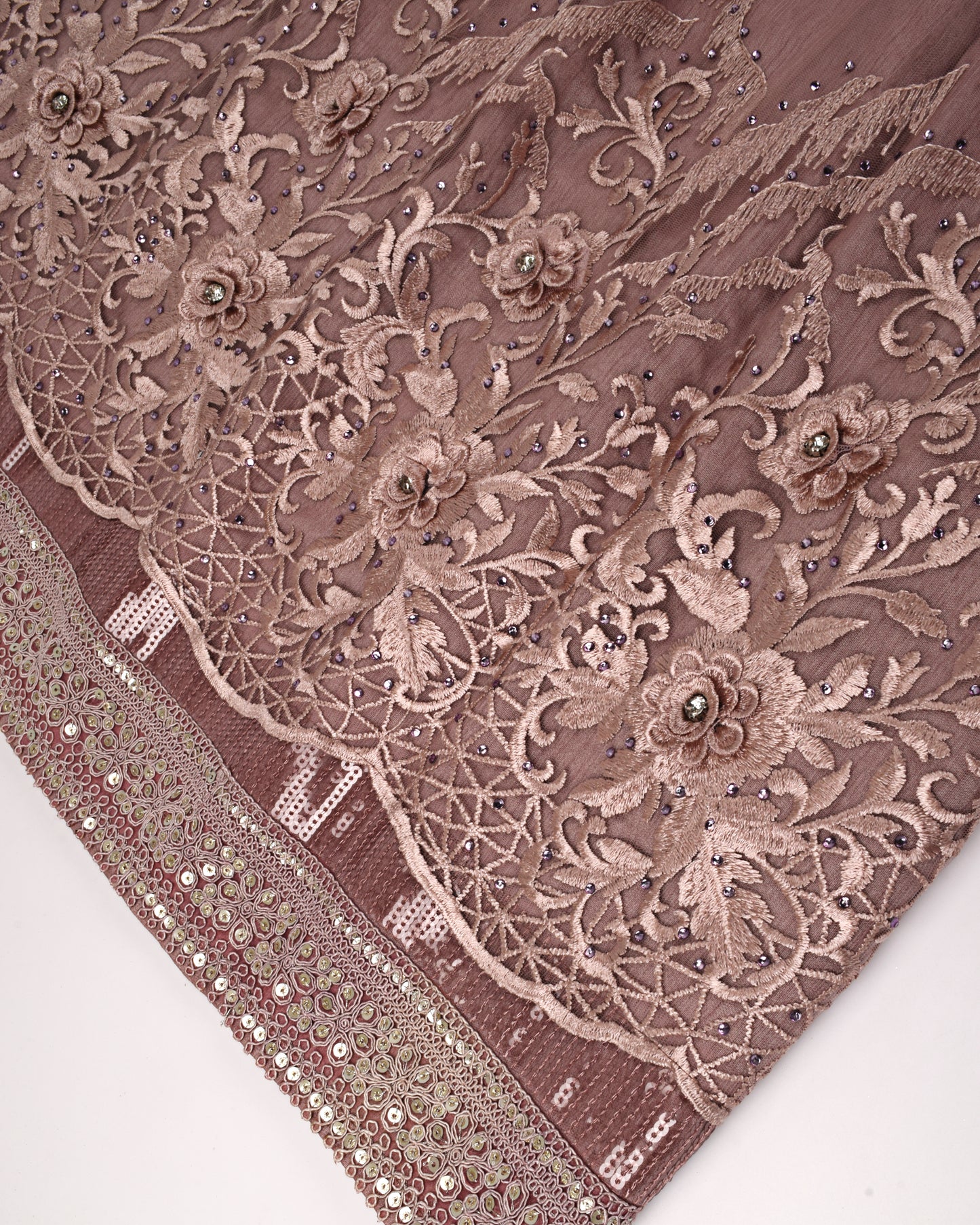 Rose Gold RCJ With Full Net Peice & All Over Stone Work