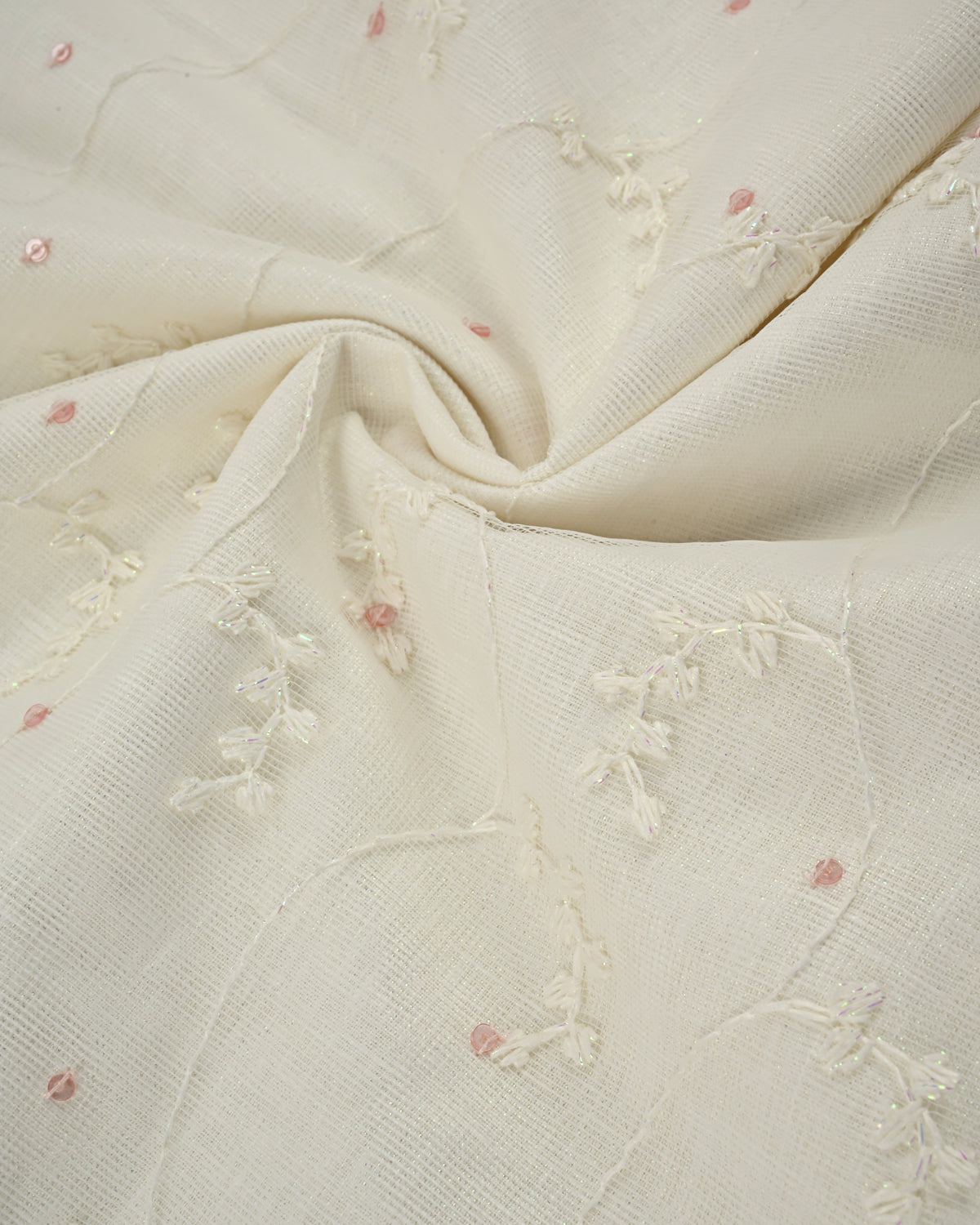 Off White Shining Rida With Smart Embroidery Laces & All Over Aari Tou ...