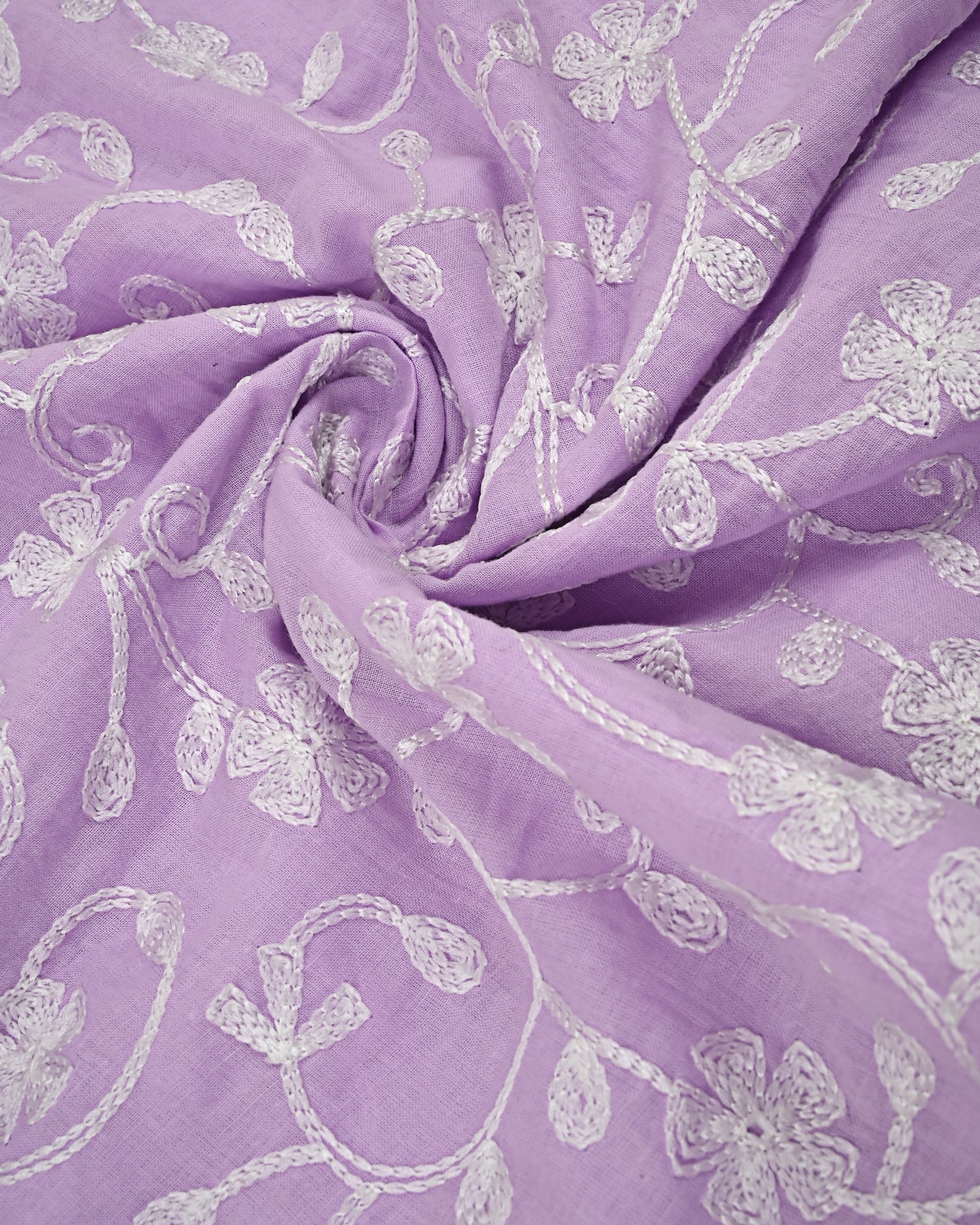 Mauve Rida With Full White Embroidery & Smart Lace Plain Pardi