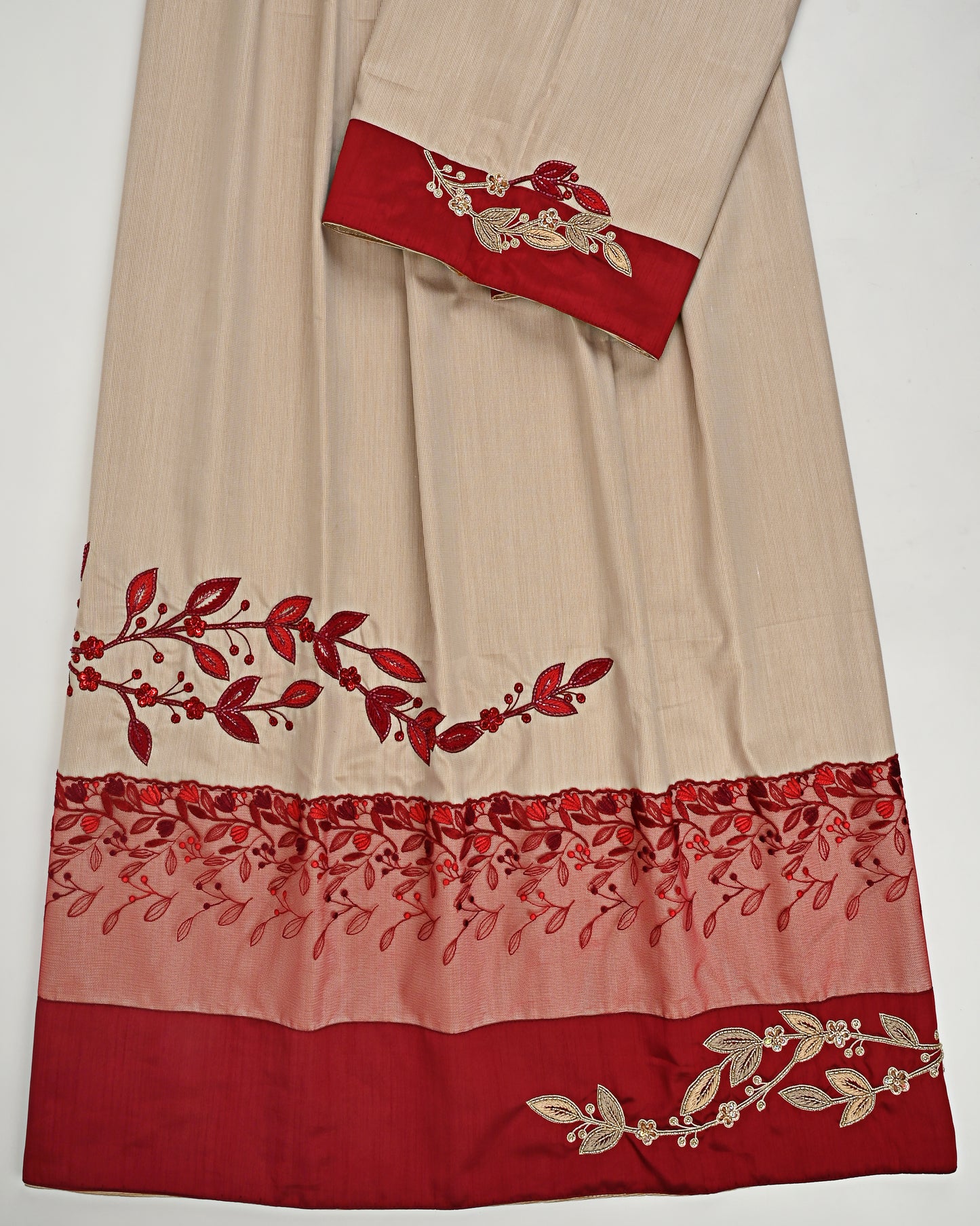 Light Gold & Maron Combination with Smart lace Aari work