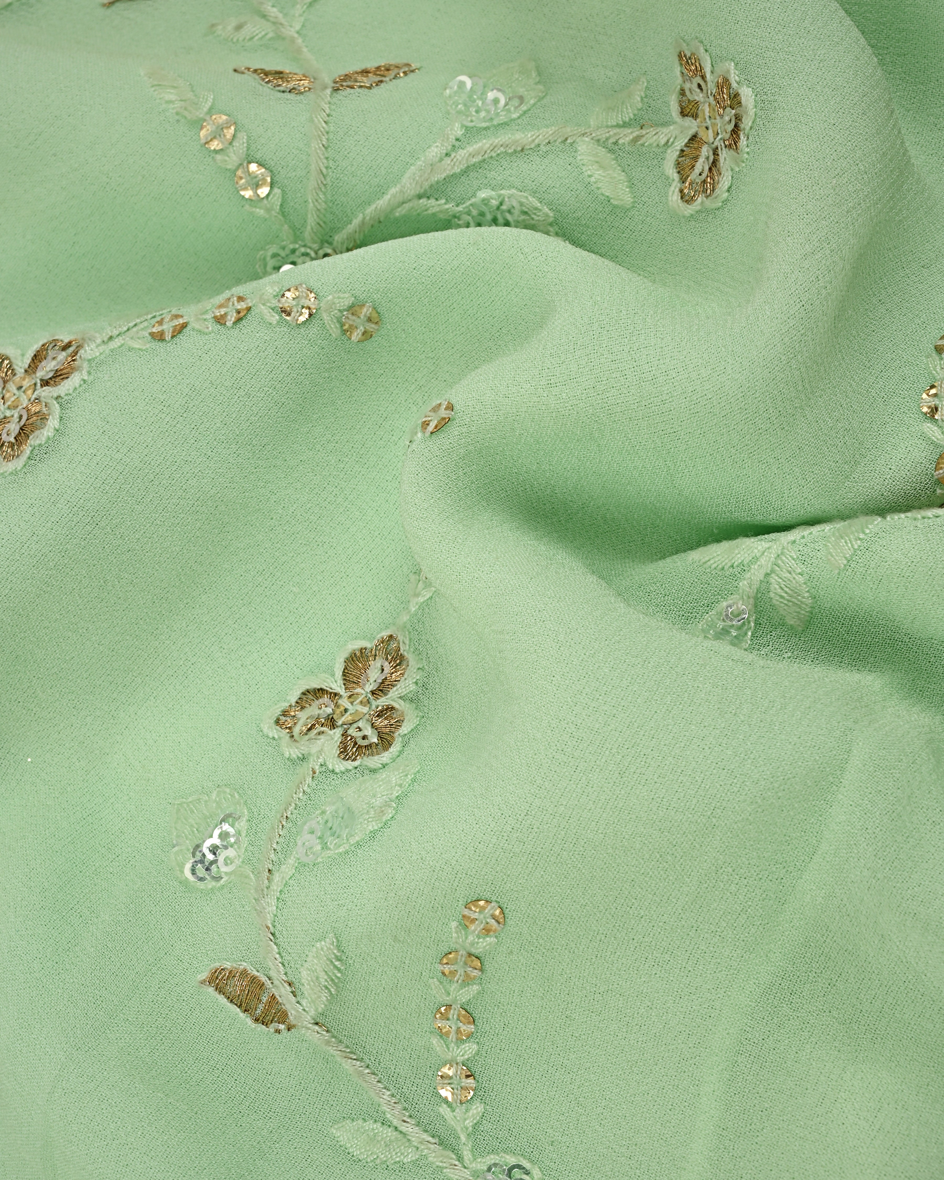 Mint Green RCJ With Sober Work & Heavy Golden Lacing