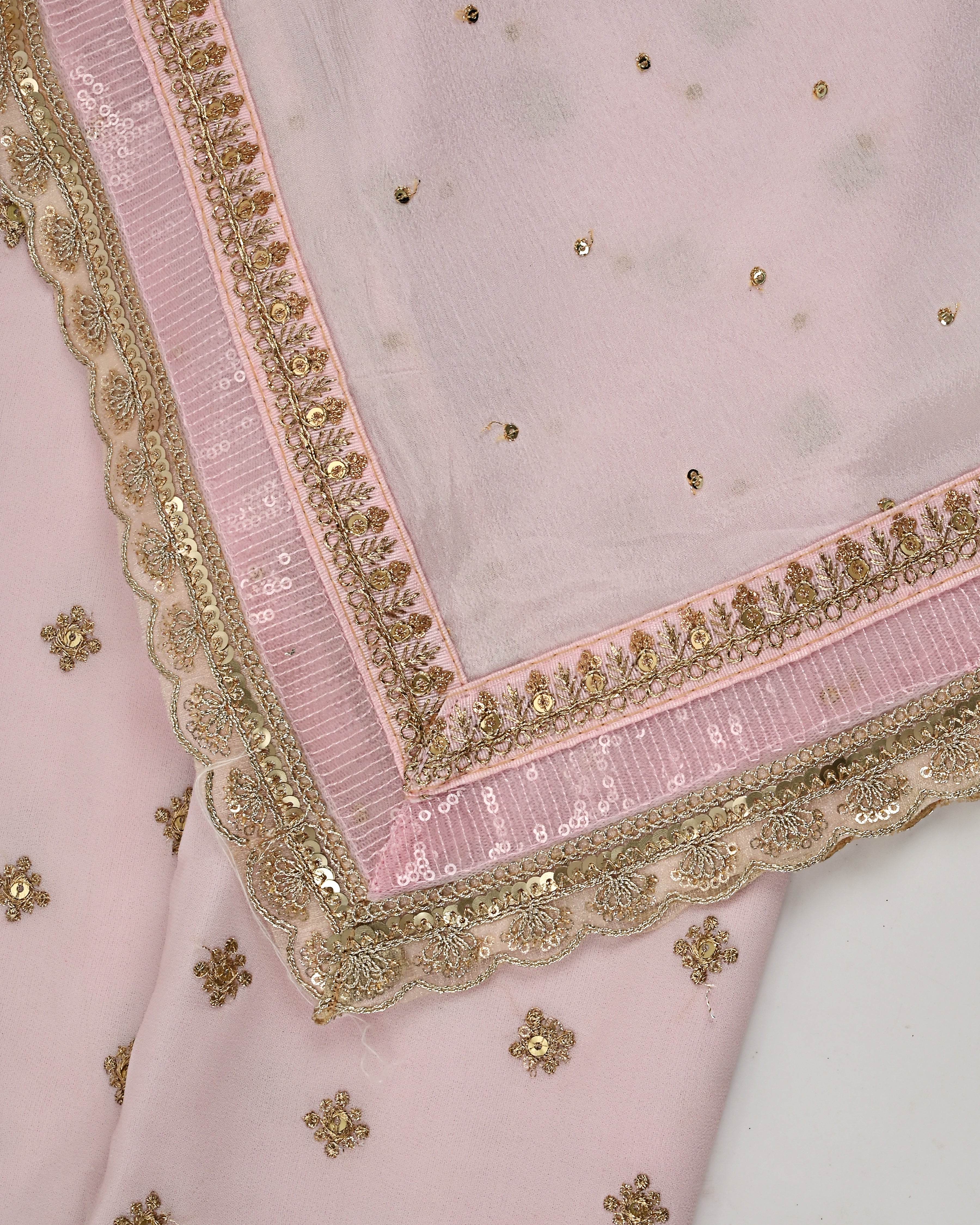 Blush Pink RCJ With All Over Golden Booties & Heavy Golden Lace
