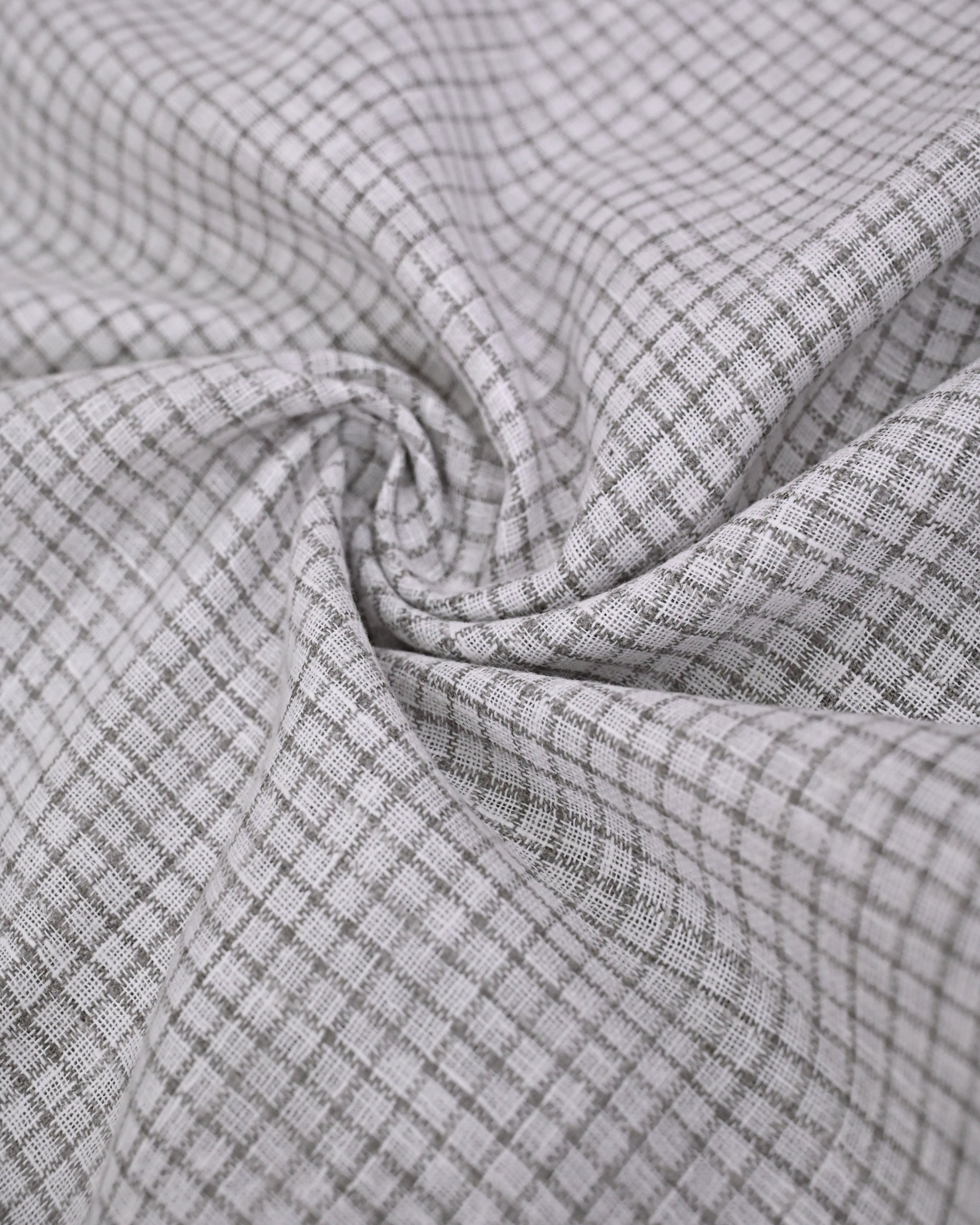 Light Grey Checks Rida With Smart Black Red Hakoba Lace Batik Print Panel & Floral Emb