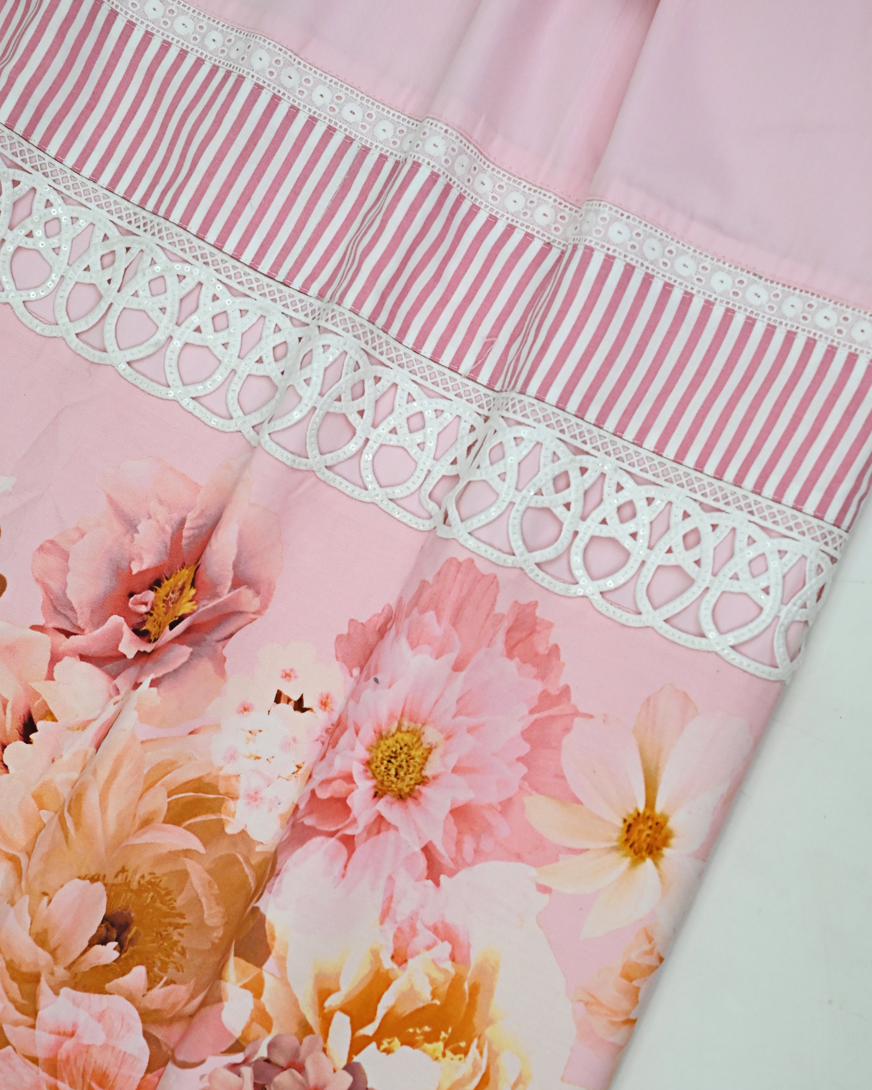 Baby Pink Rida With Smart Floral Panel & Smart Lacing