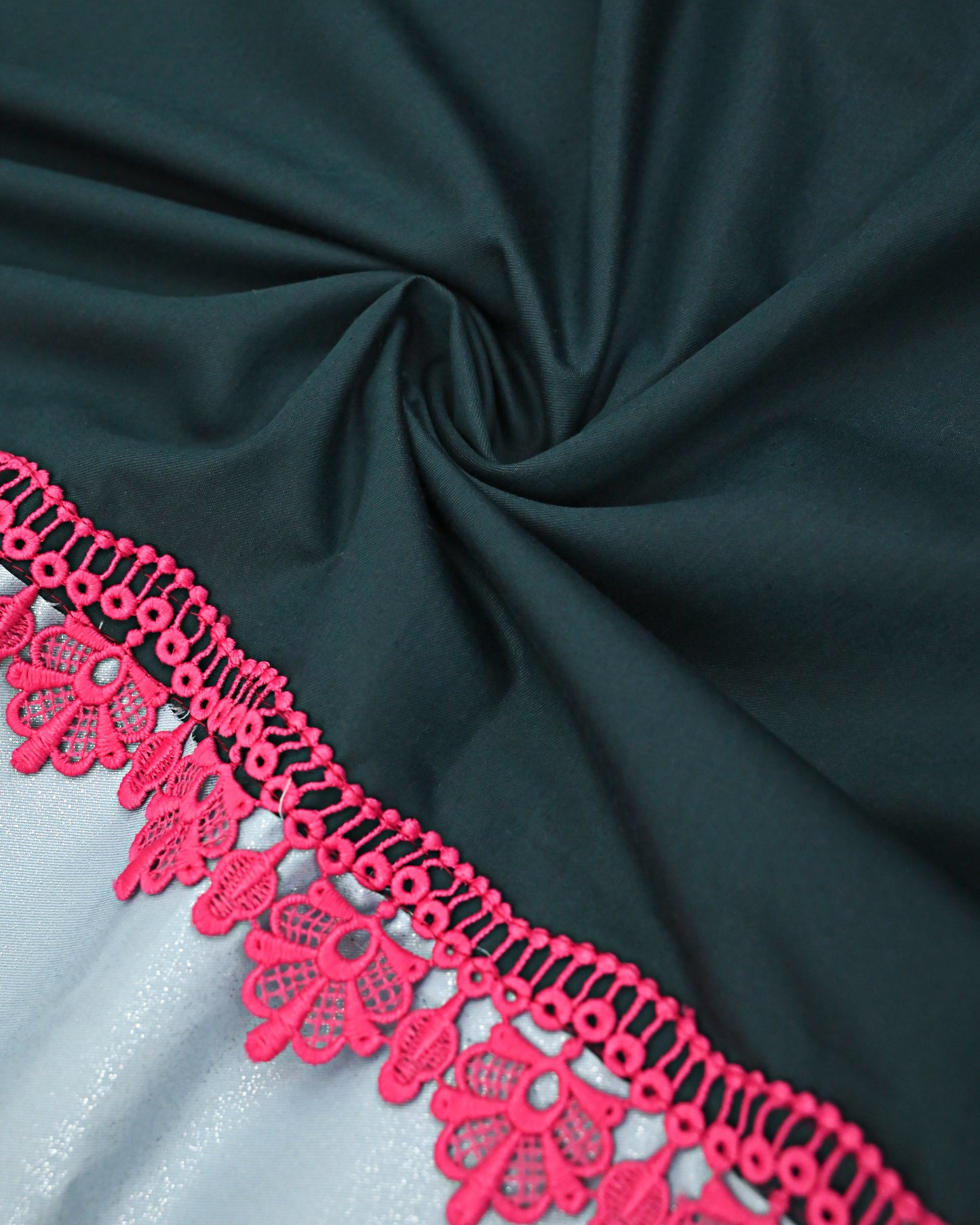 Dark Green Rida With Shining Panel Floral Handwork &n Smart Lacing