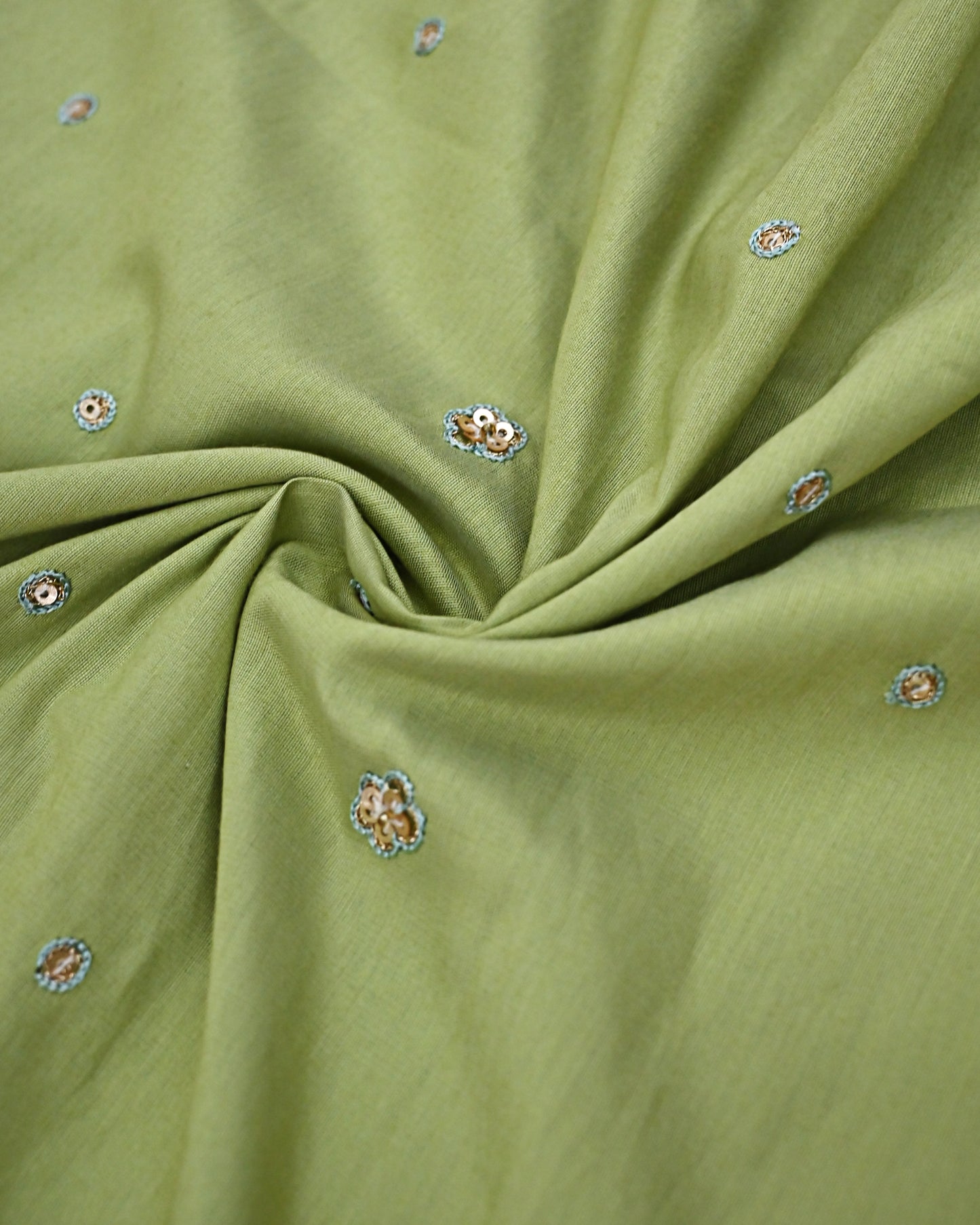 Mehndi Green Rida With Golden Tiki Panel Golden Lace & All Over Floral Booties