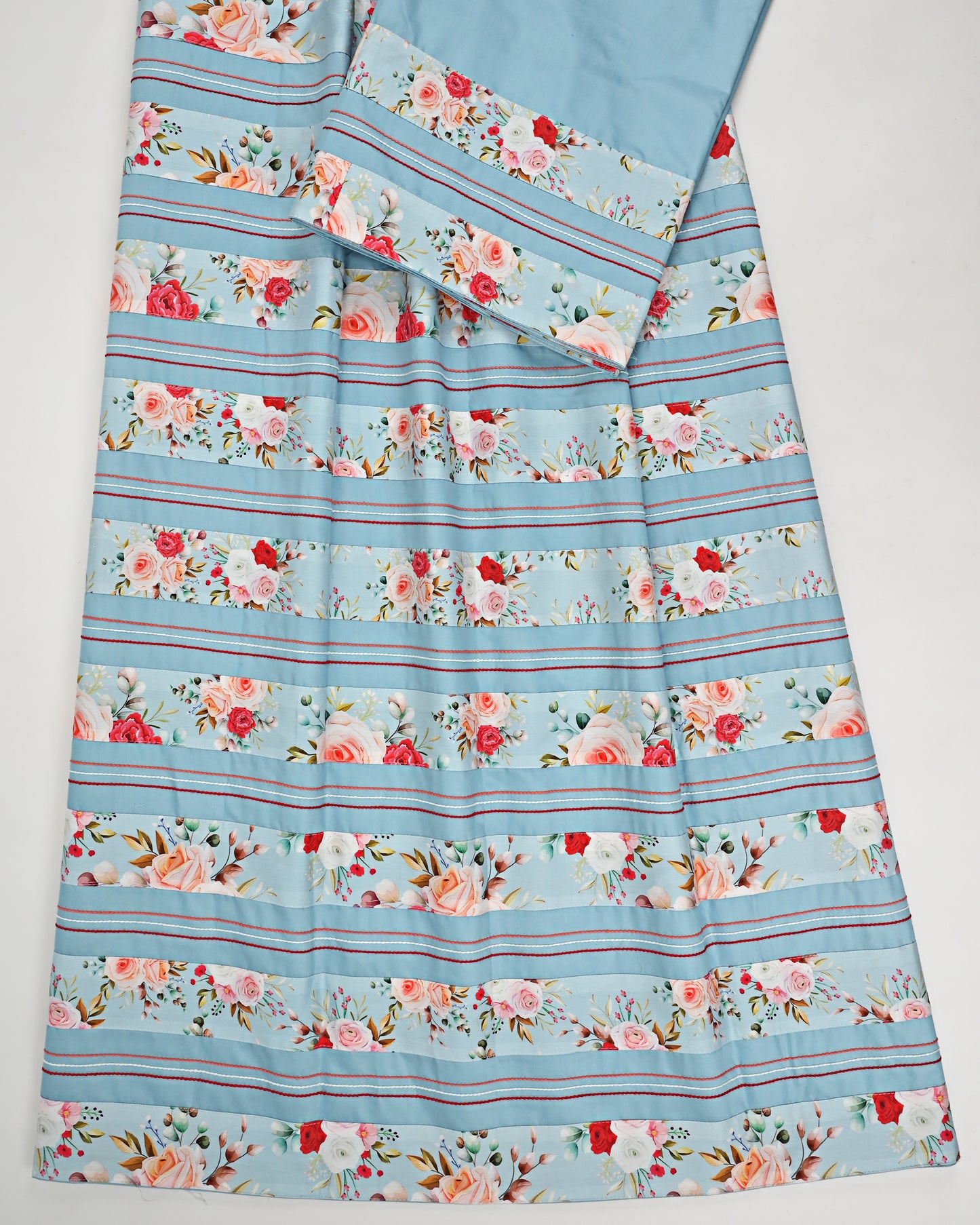 Light Blue Rida With Smart Floral Printed High Panel & Anchor Pattern