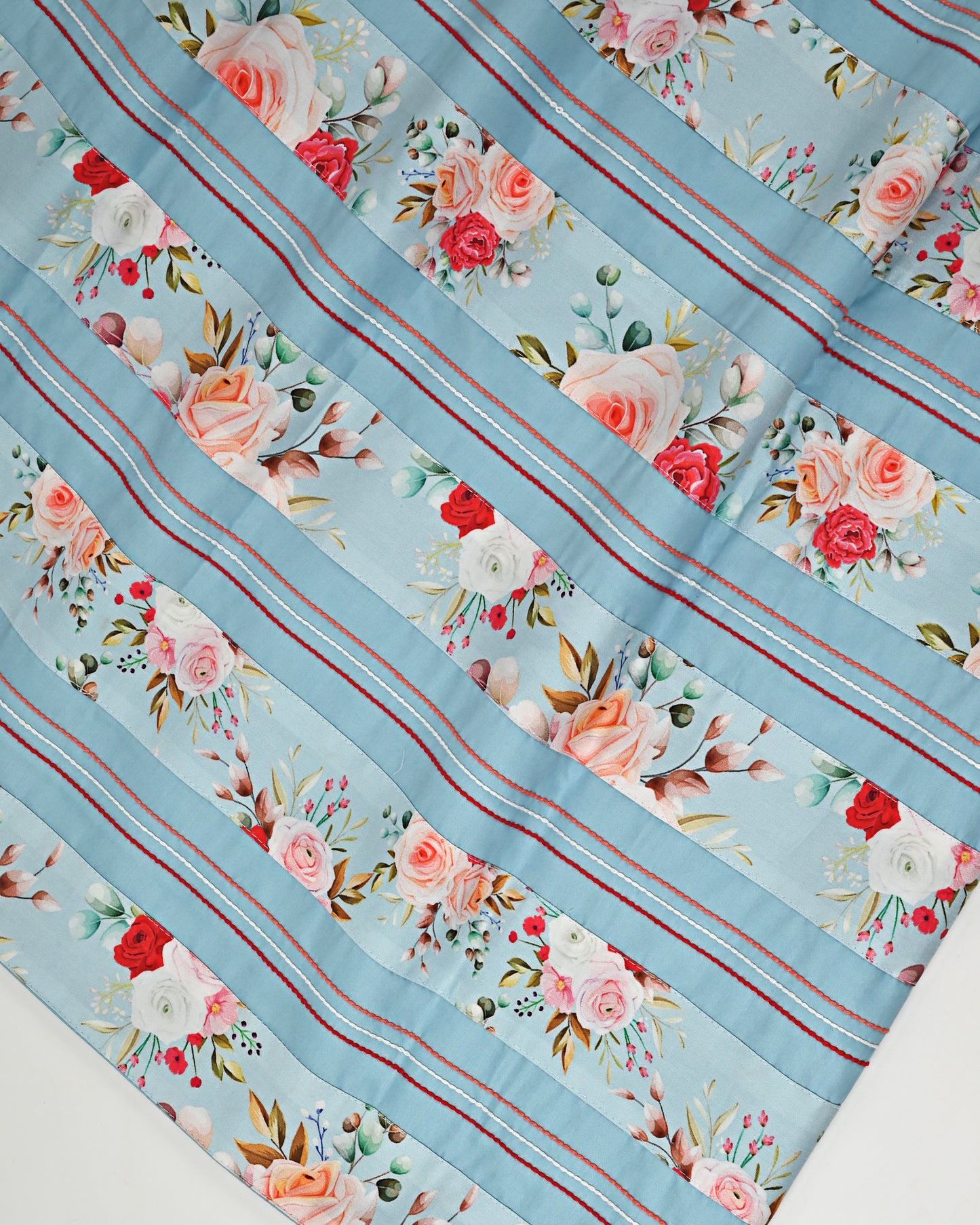 Light Blue Rida With Smart Floral Printed High Panel & Anchor Pattern