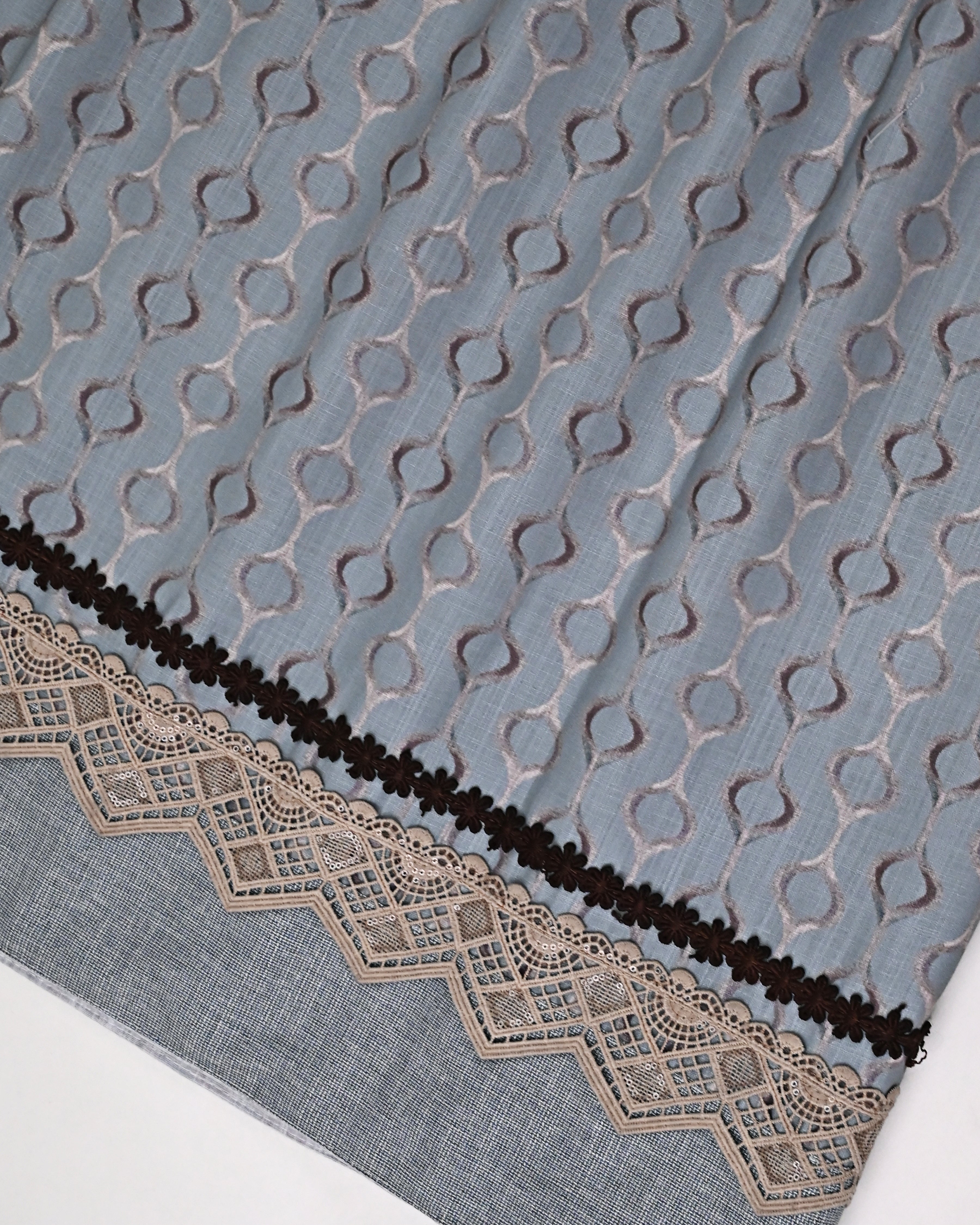 Slate Grey Rose Gold Ogee Print Rida With Smart Lacing