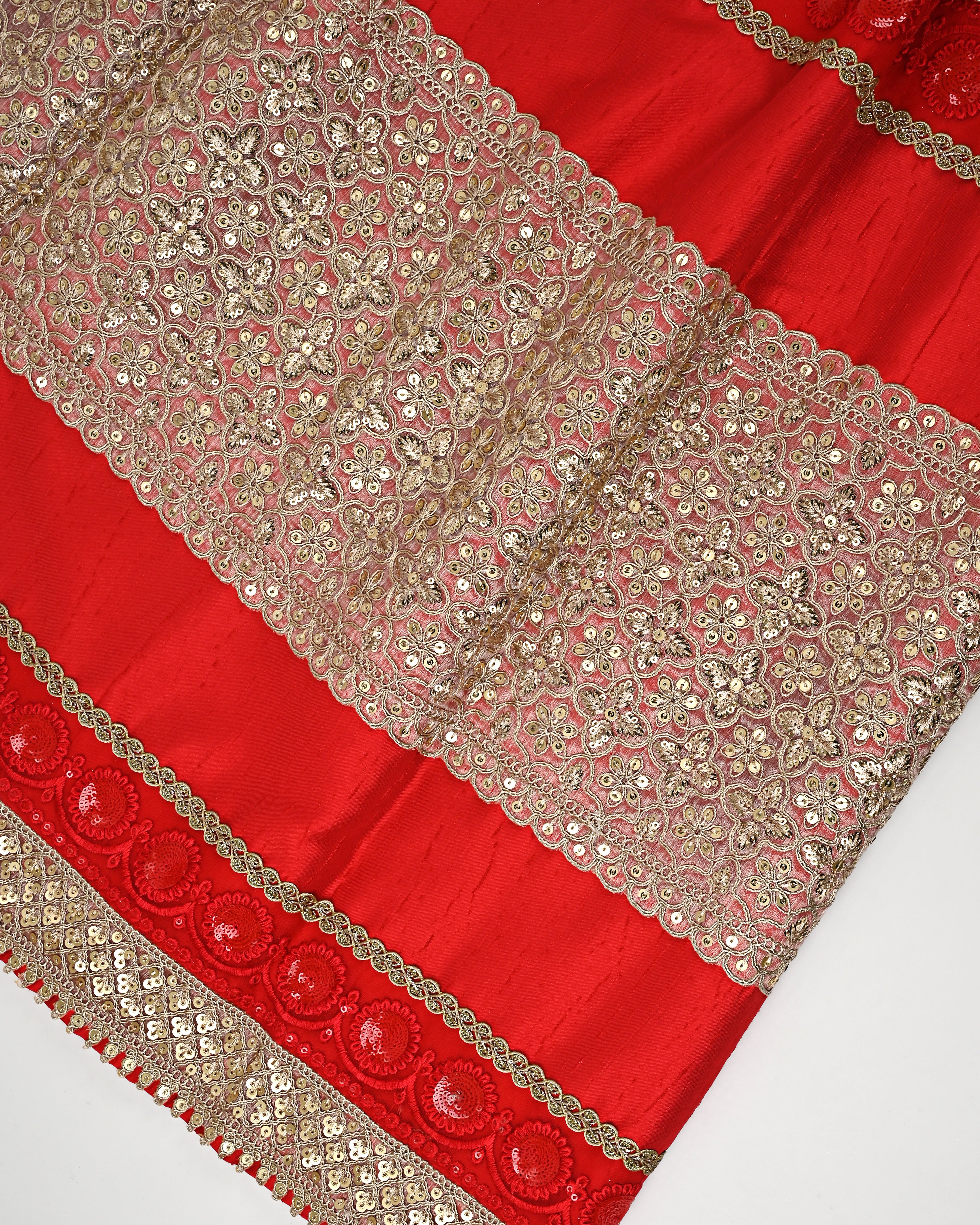 Blood Red Rida With Heavy Golden Panel & Golden Lacing